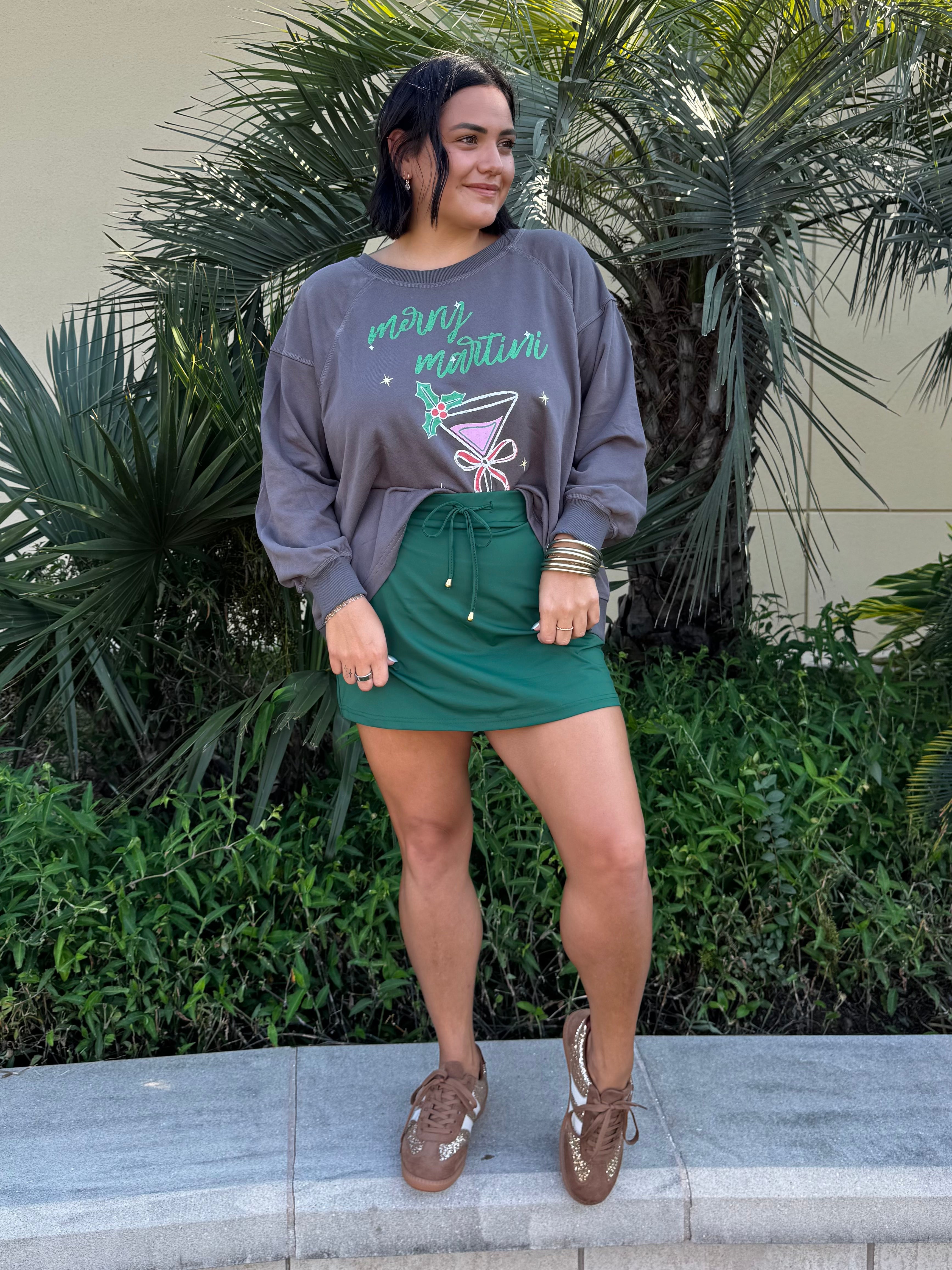 Solid Emerald Skort