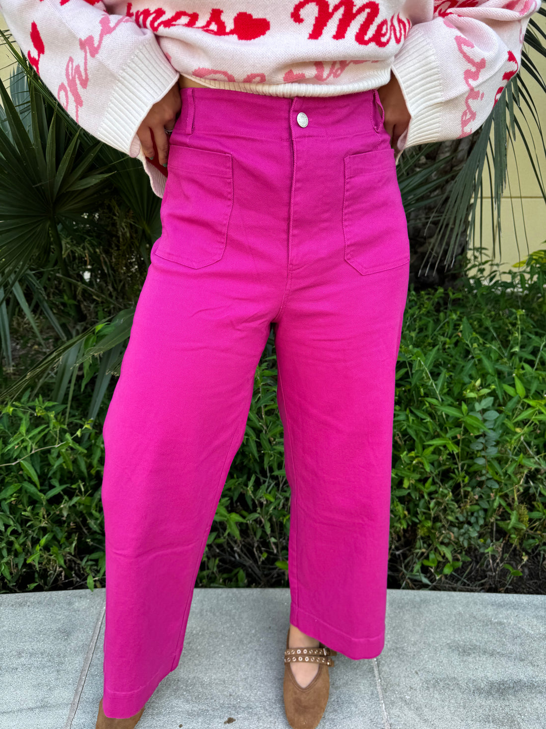Main Character Pink Wide Leg Pants By EESOME