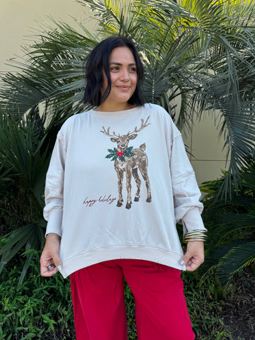 Happy Holidays Reindeer Sweater By Eesome