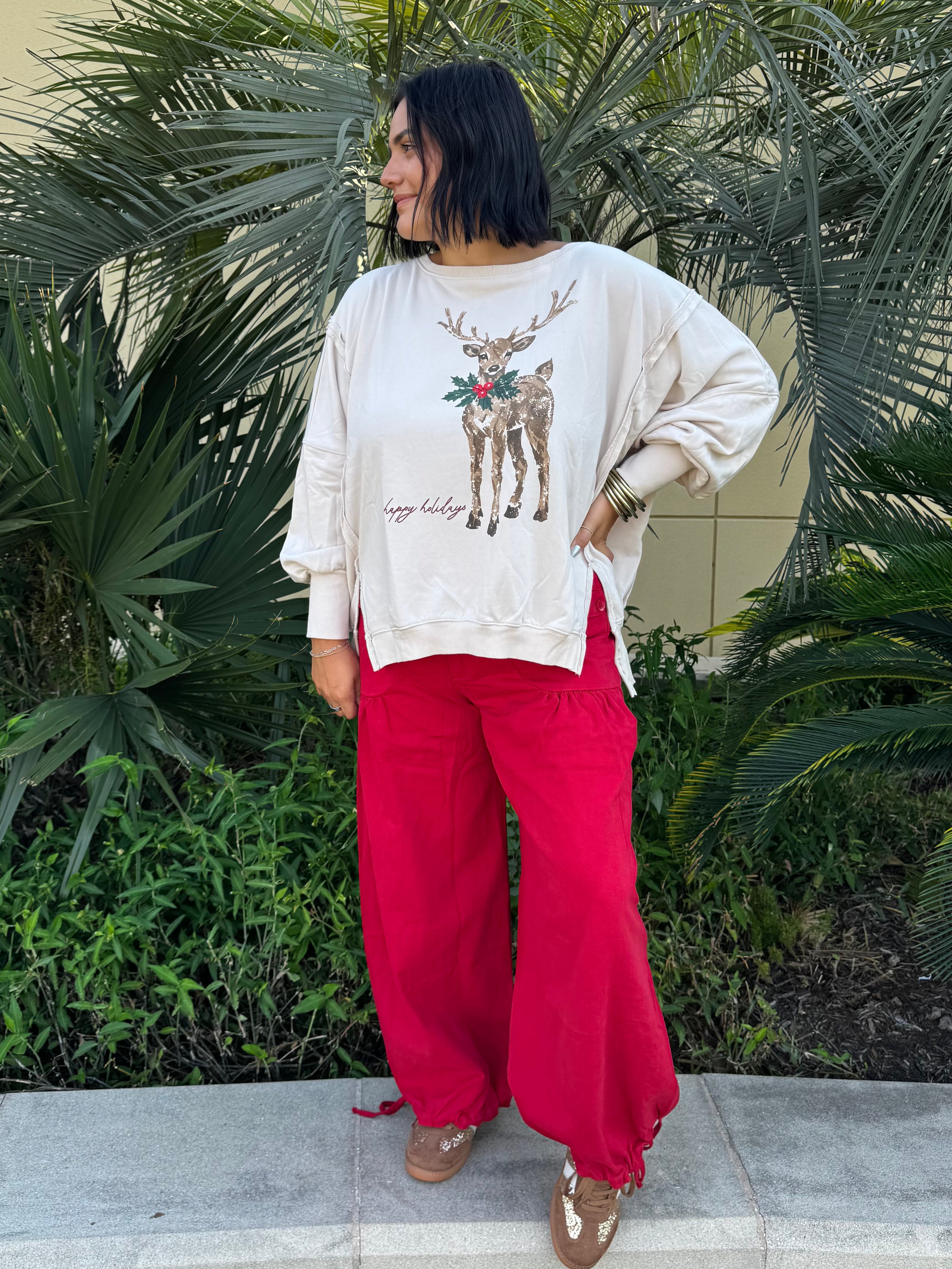 Happy Holidays Reindeer Sweater By Eesome