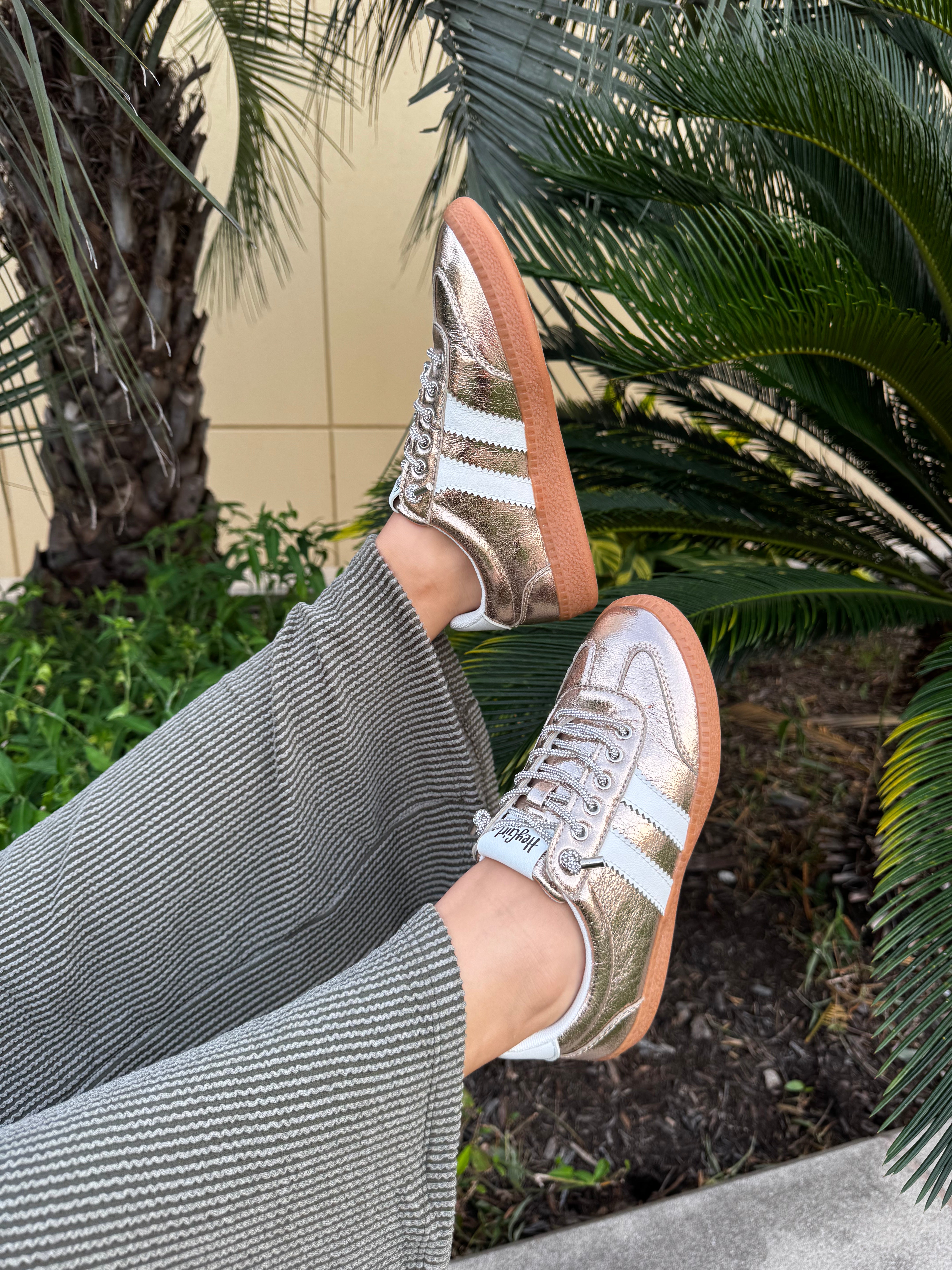 Corky's Heads Up Sneakers Gold Metallic
