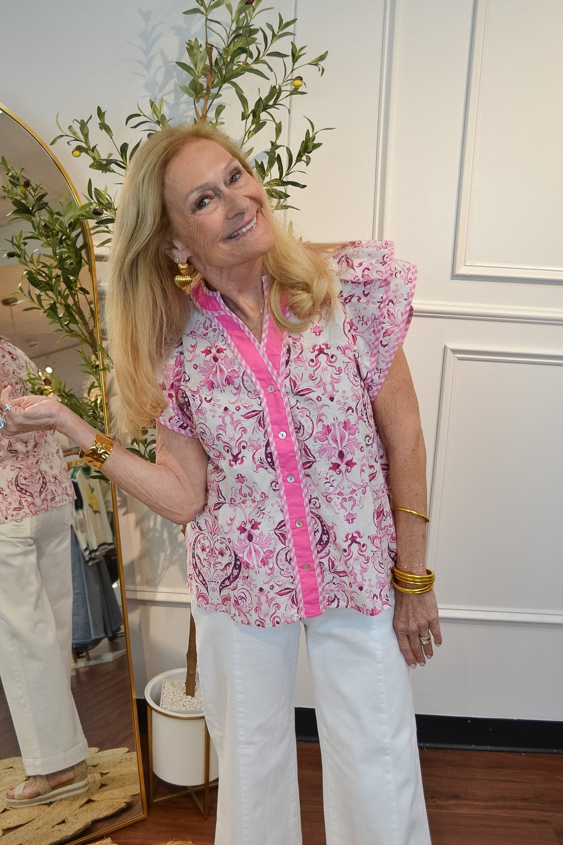 Pink Porcelain Darling Top By Entro