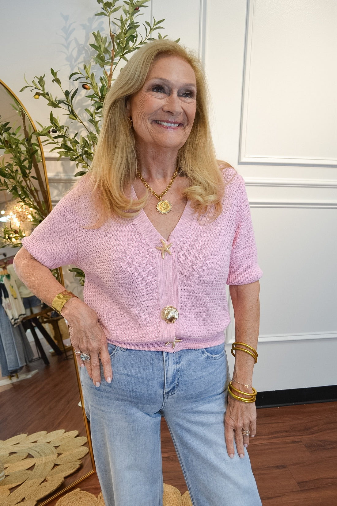 The Seaside Treasure Knit Top By Urban Daizy
