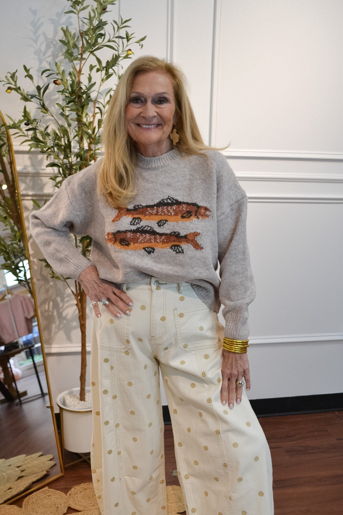 Reel Cute Trout Sweater By Bailey Rose