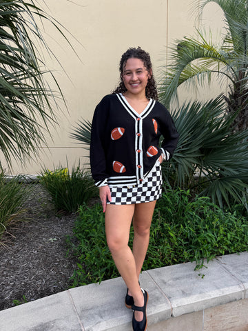 Football Knit Cardigan