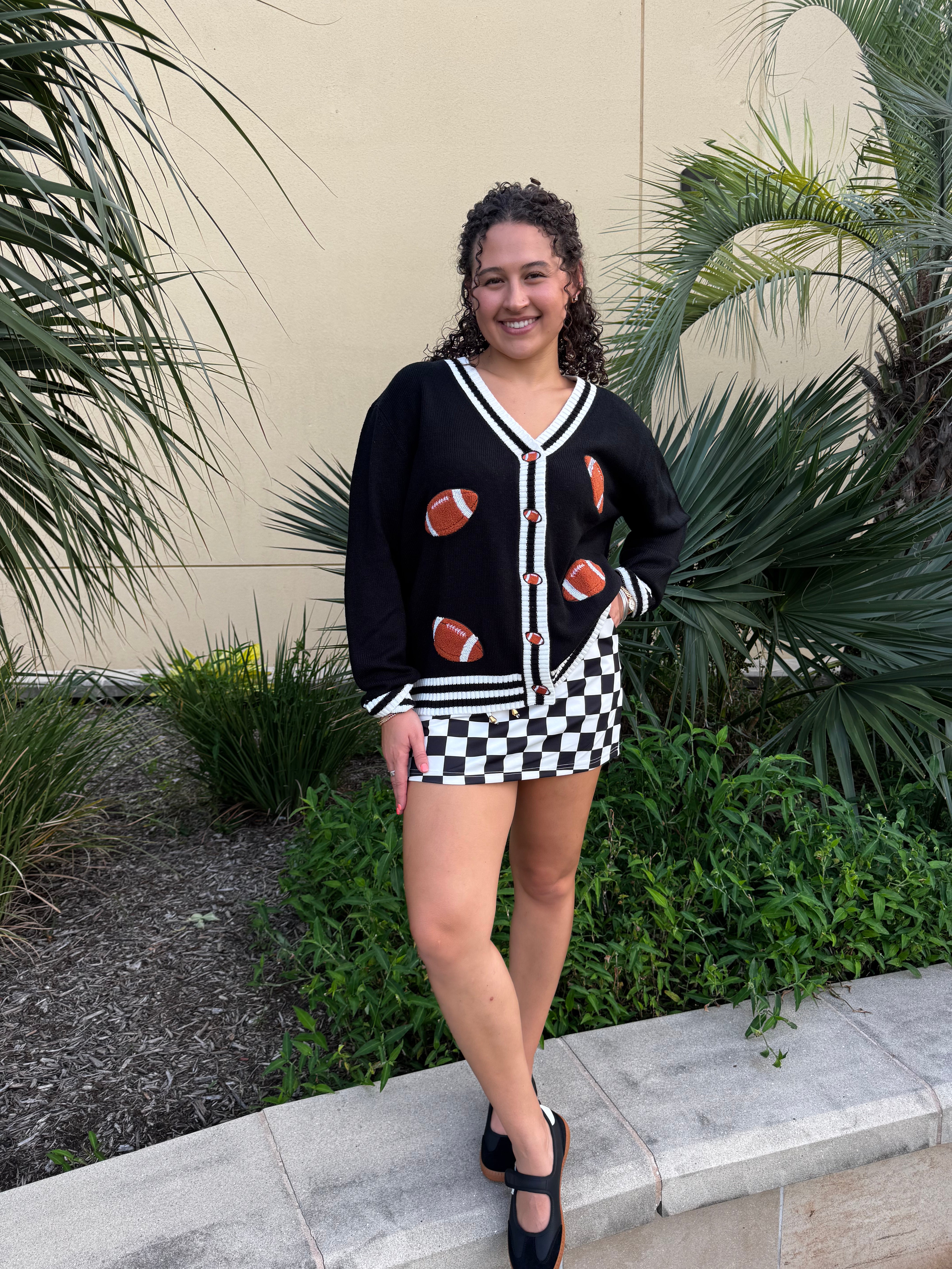 Football Knit Cardigan