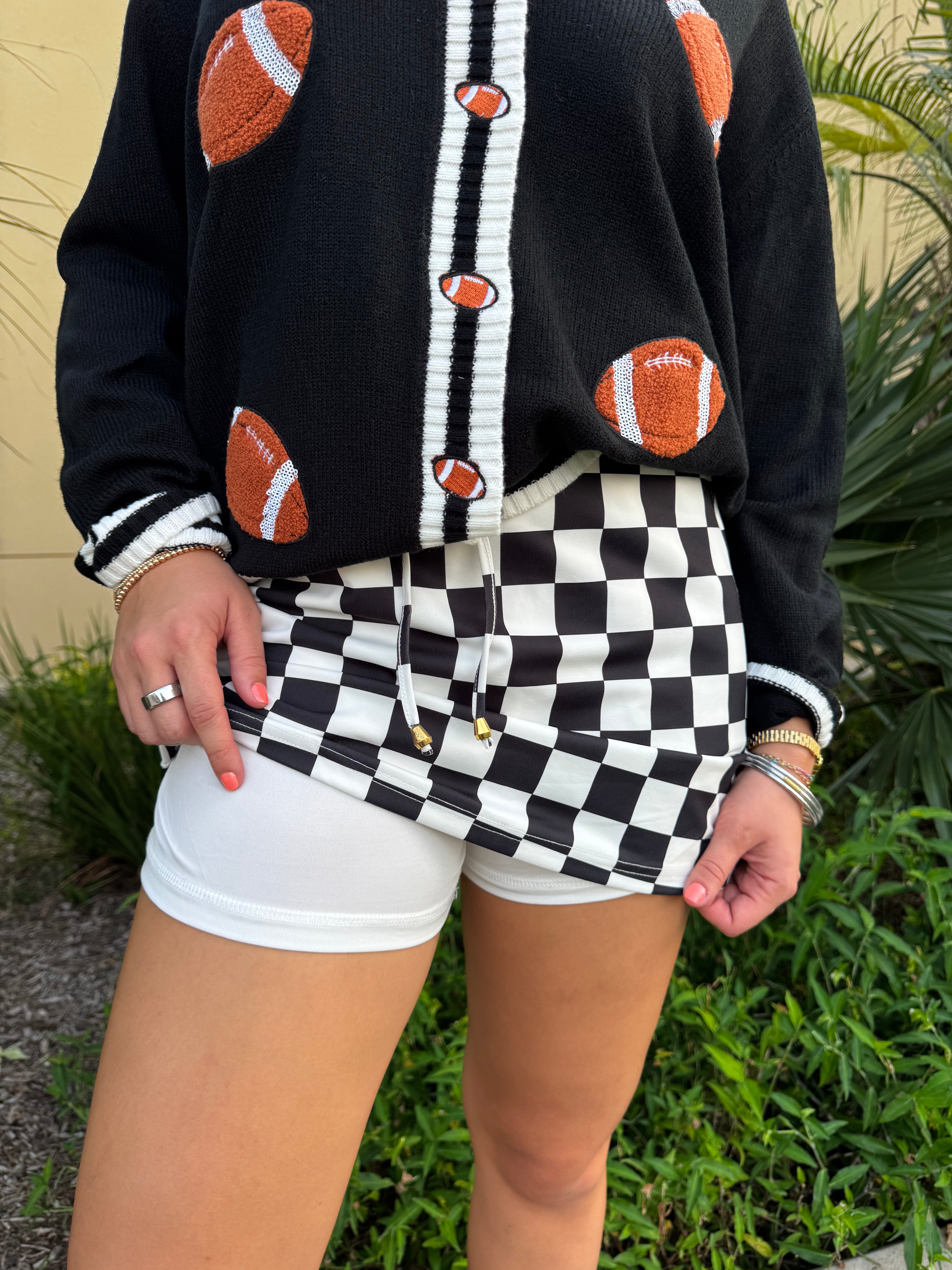 Checkerboard Checkered Skort