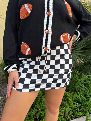 Checkerboard Checkered Skort