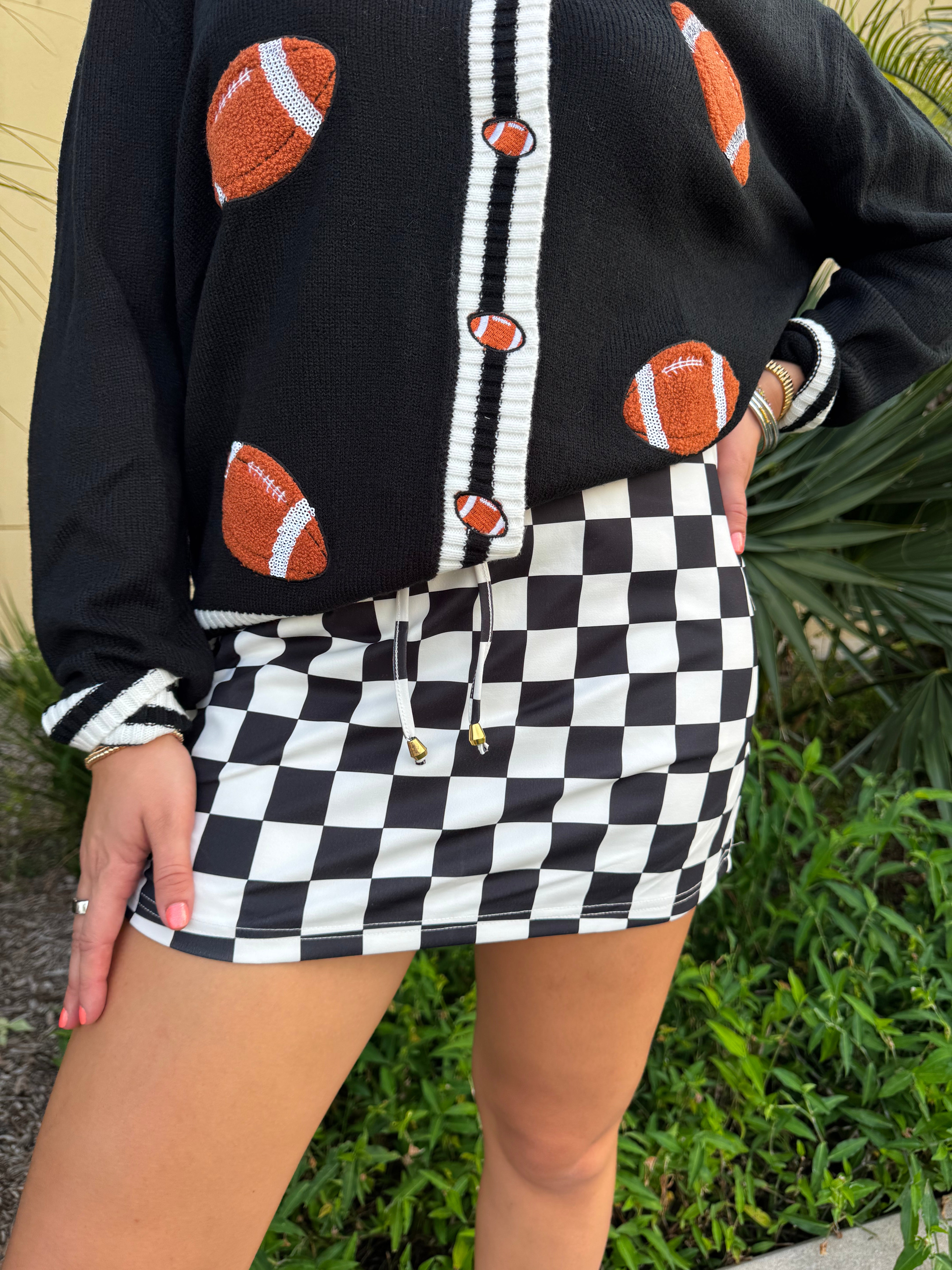 Checkerboard Checkered Skort