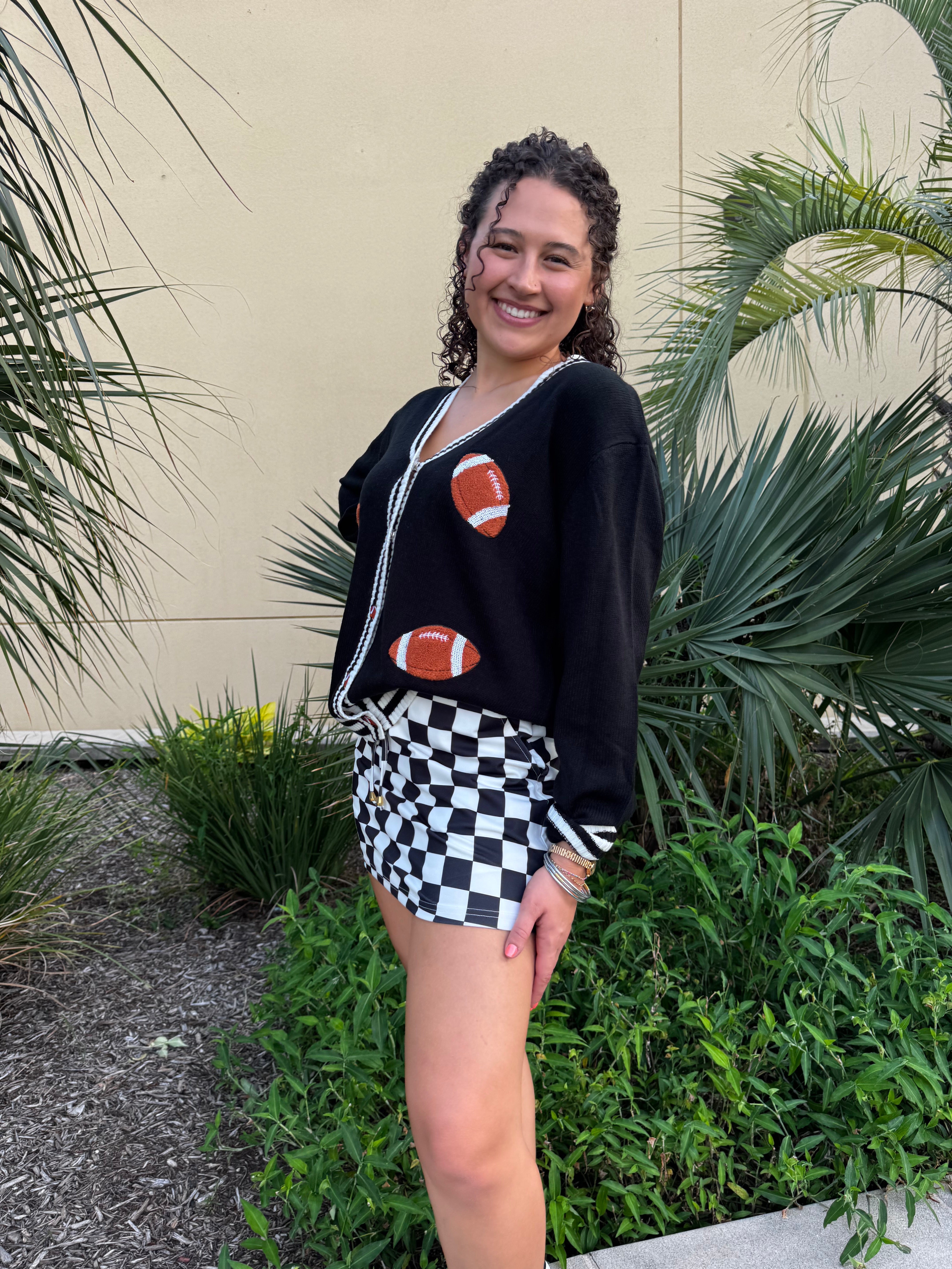 Football Knit Cardigan