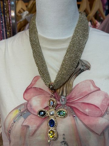 Cross Scarf Necklace
