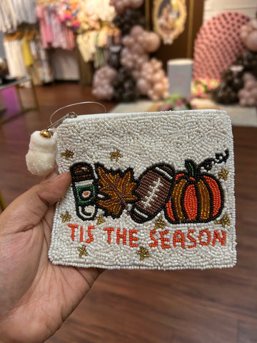 Christmas beaded pouch 