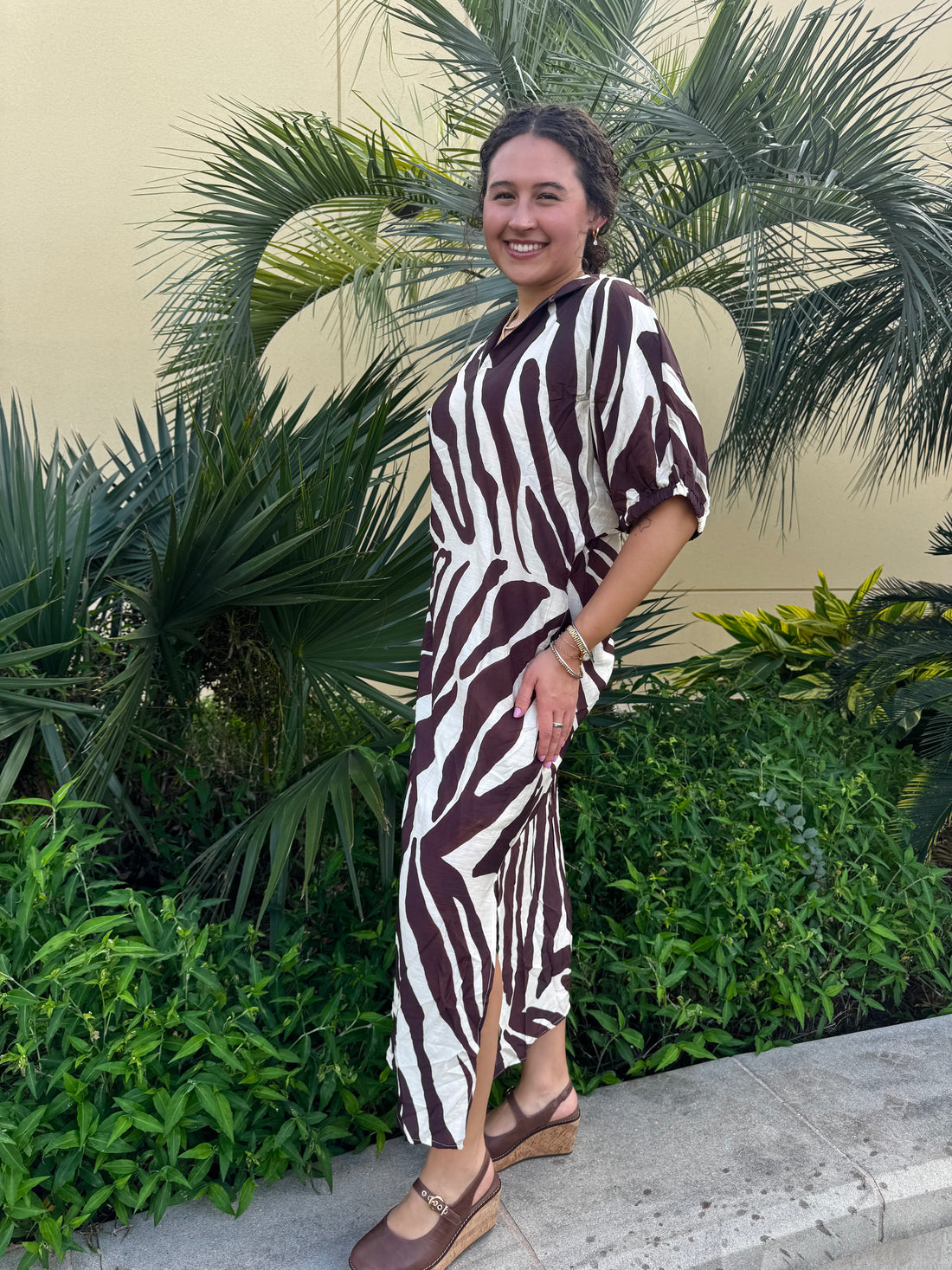 Untamed Elegance Zebra Midi Dress