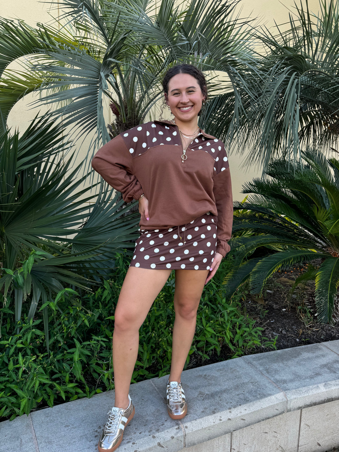 Chocolate Polka Dot Pullover