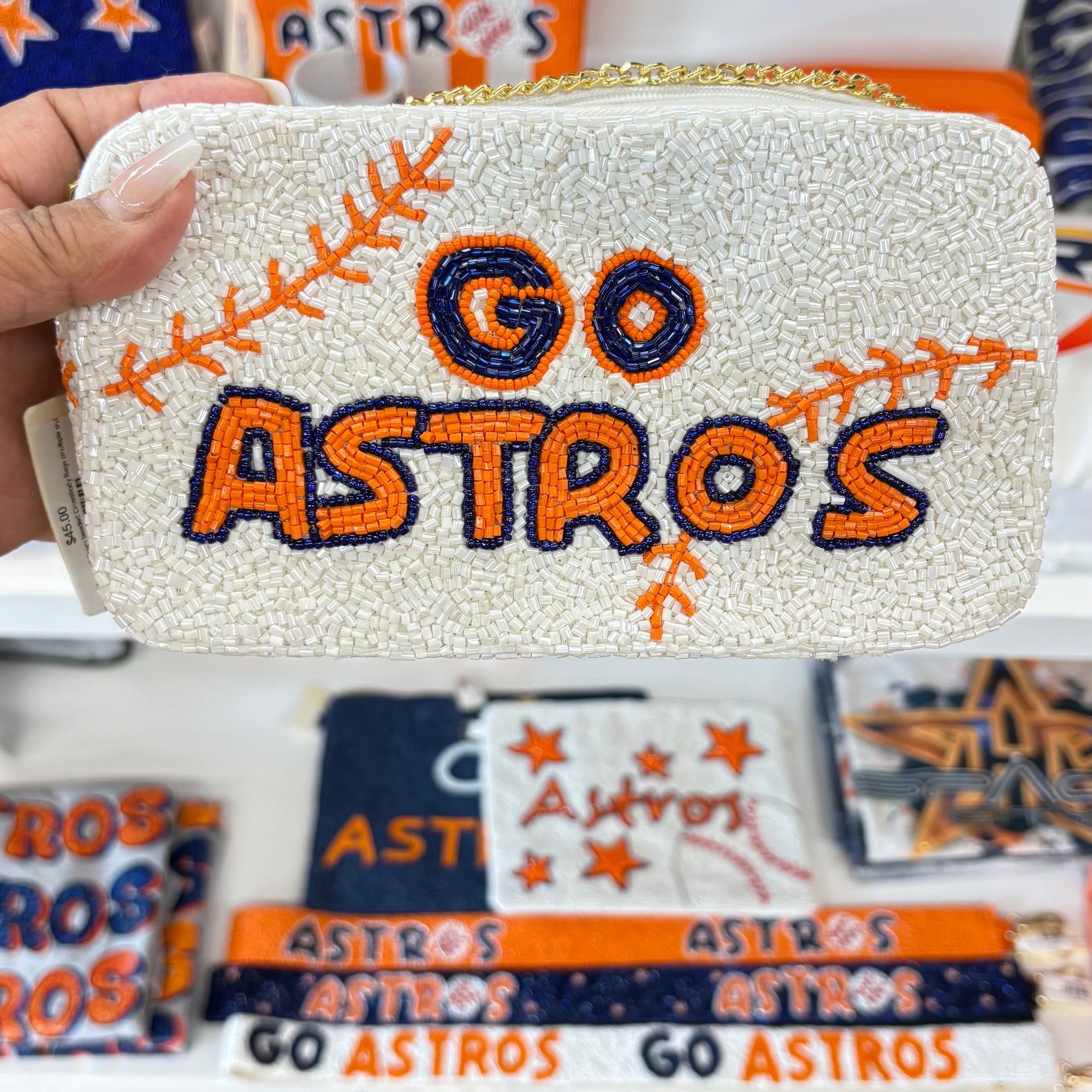 Small H-town Baseball Team beaded Crossbody Bags (multiple styles)