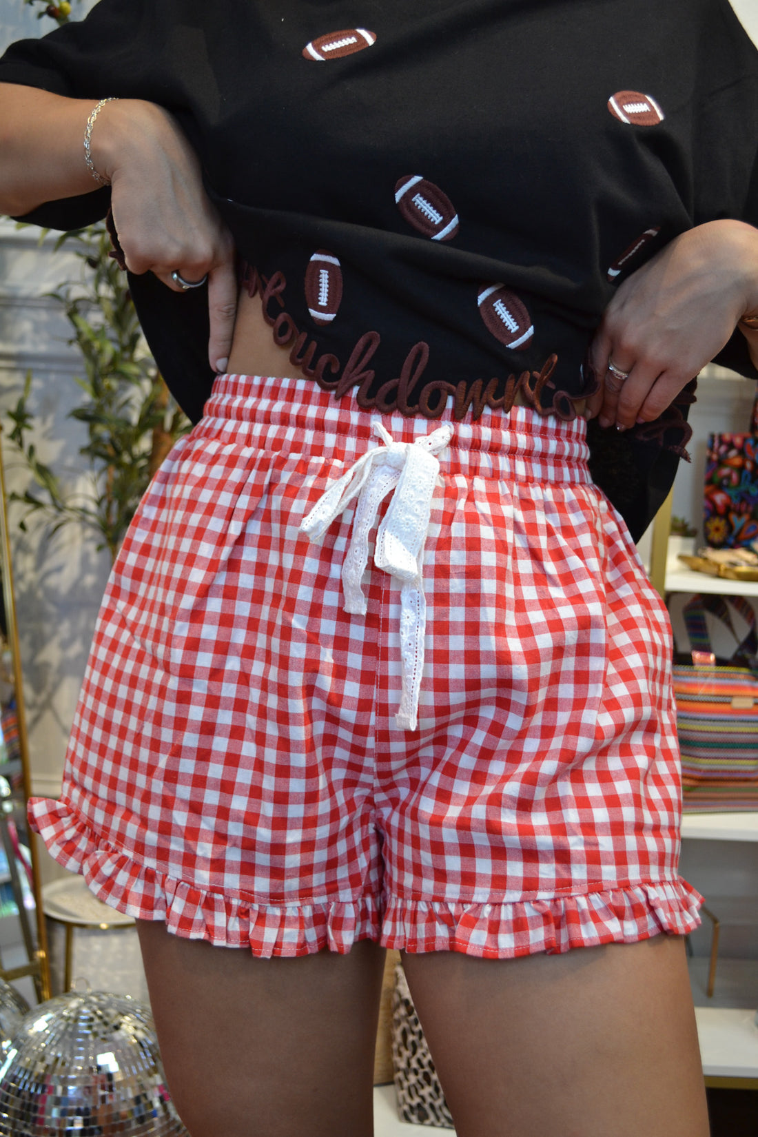 Picnic Ruffle Gingham Shorts By So Me