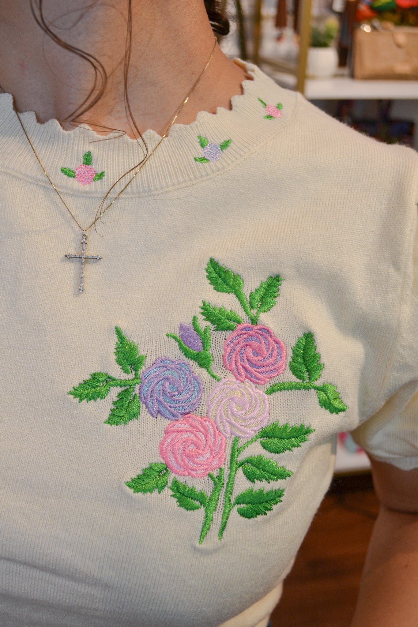 Rosie Romance Embroidered Knit Top By Rareraw