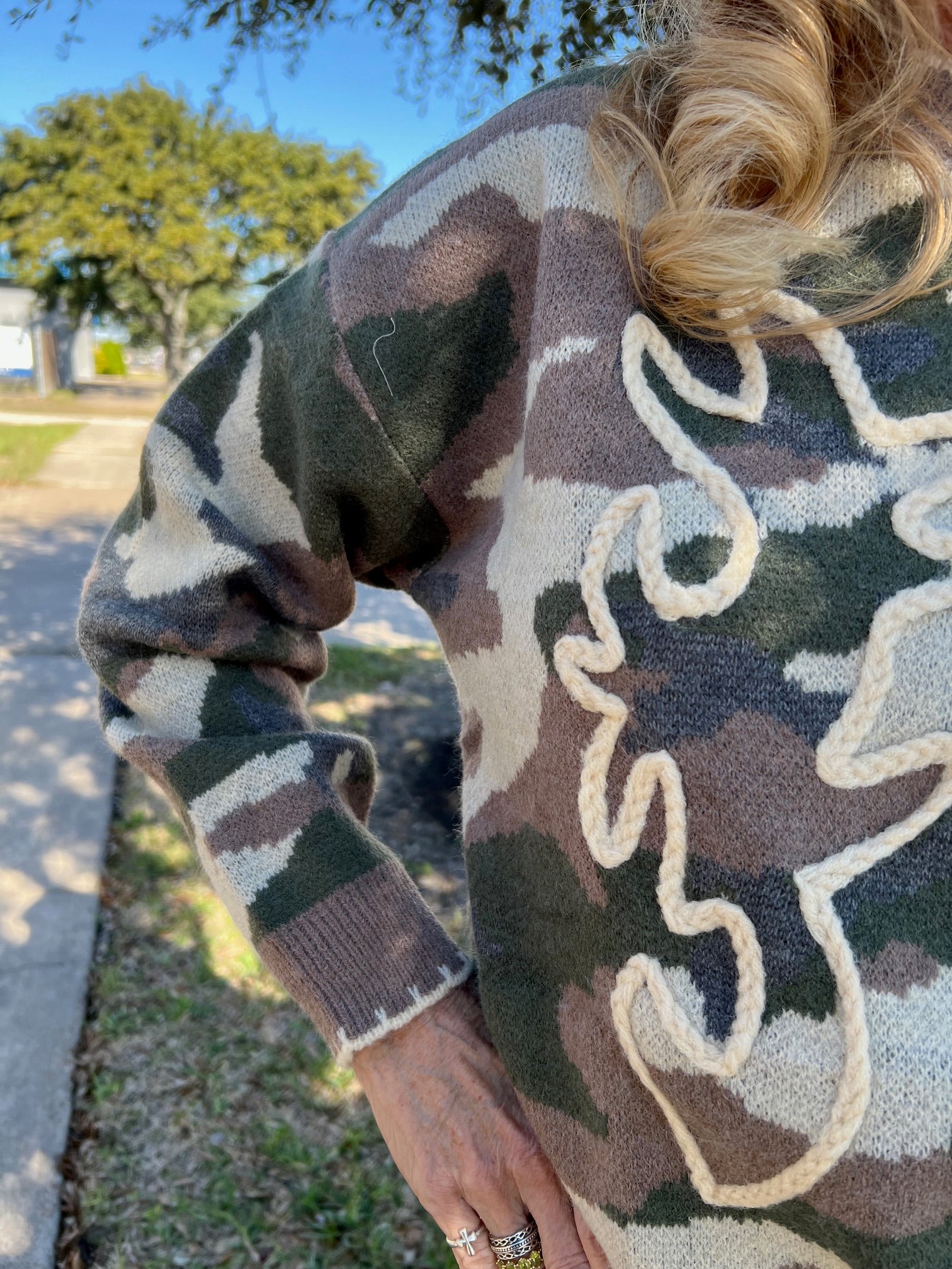 Camo Cowgirl Stitched Pullover By Lucky and Blessed