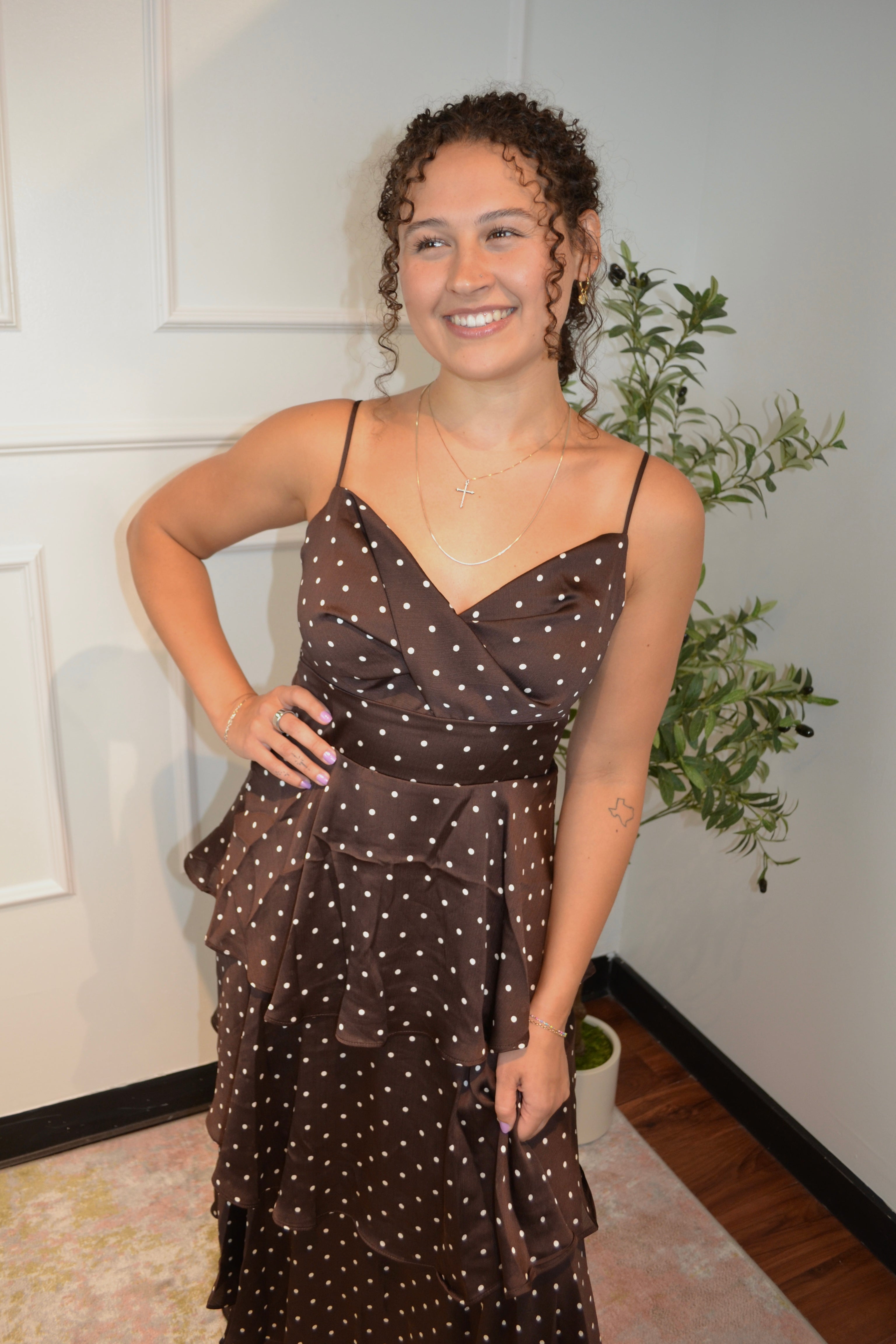 Harvest Moon Polka Dot Maxi Dress By SKIES ARE BLUE