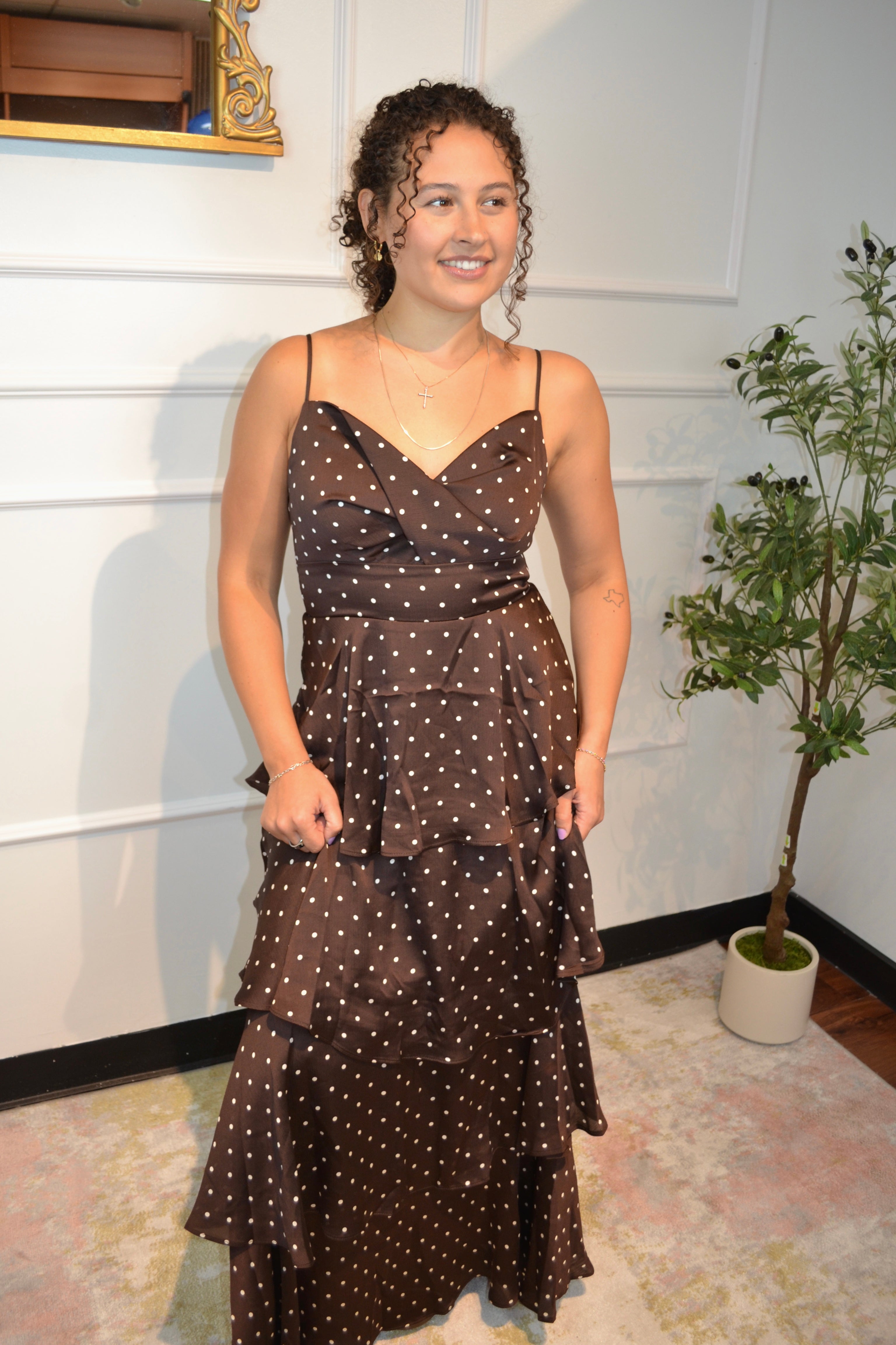 Harvest Moon Polka Dot Maxi Dress By SKIES ARE BLUE