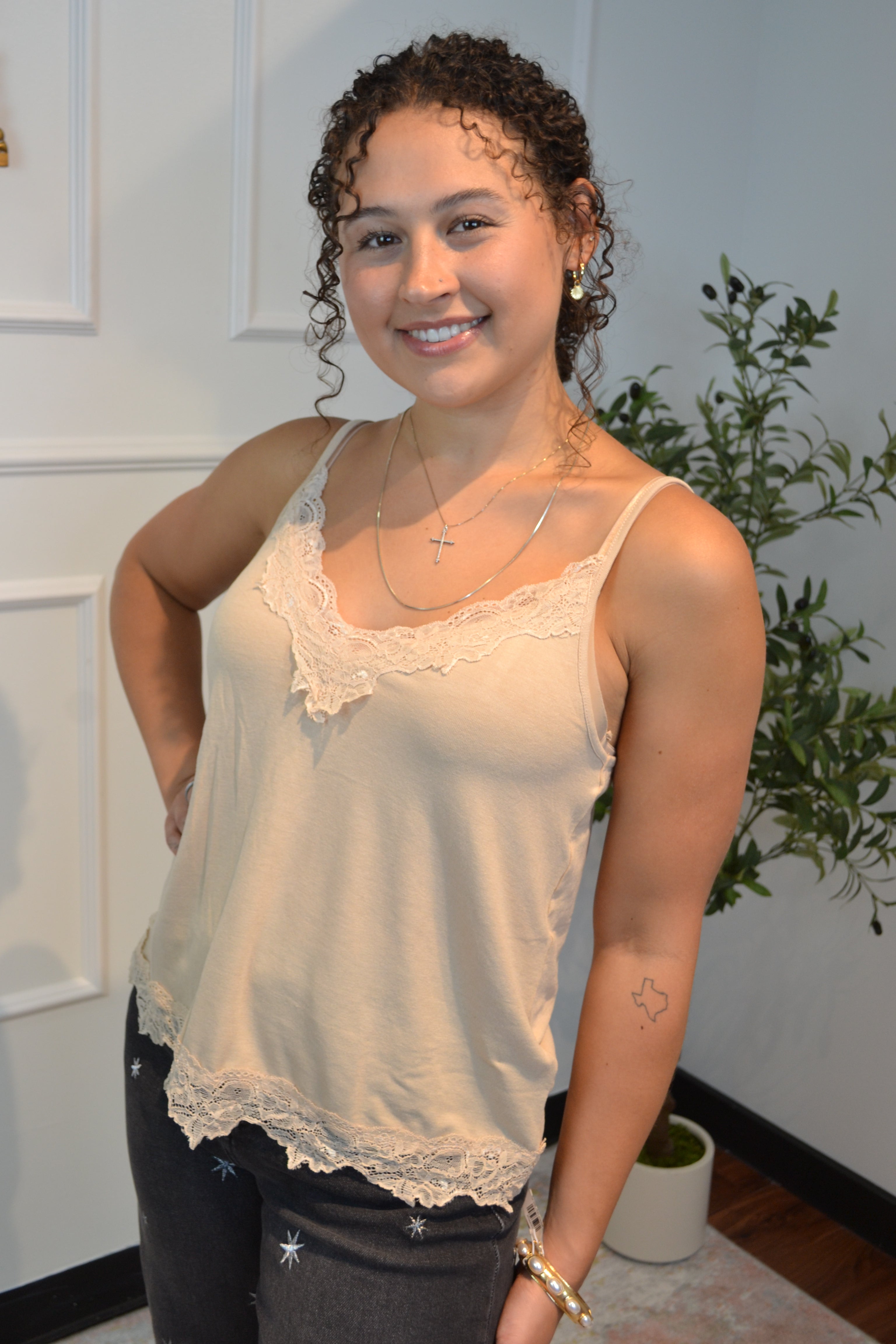 Lace & Latte Cami Tank By Listicle