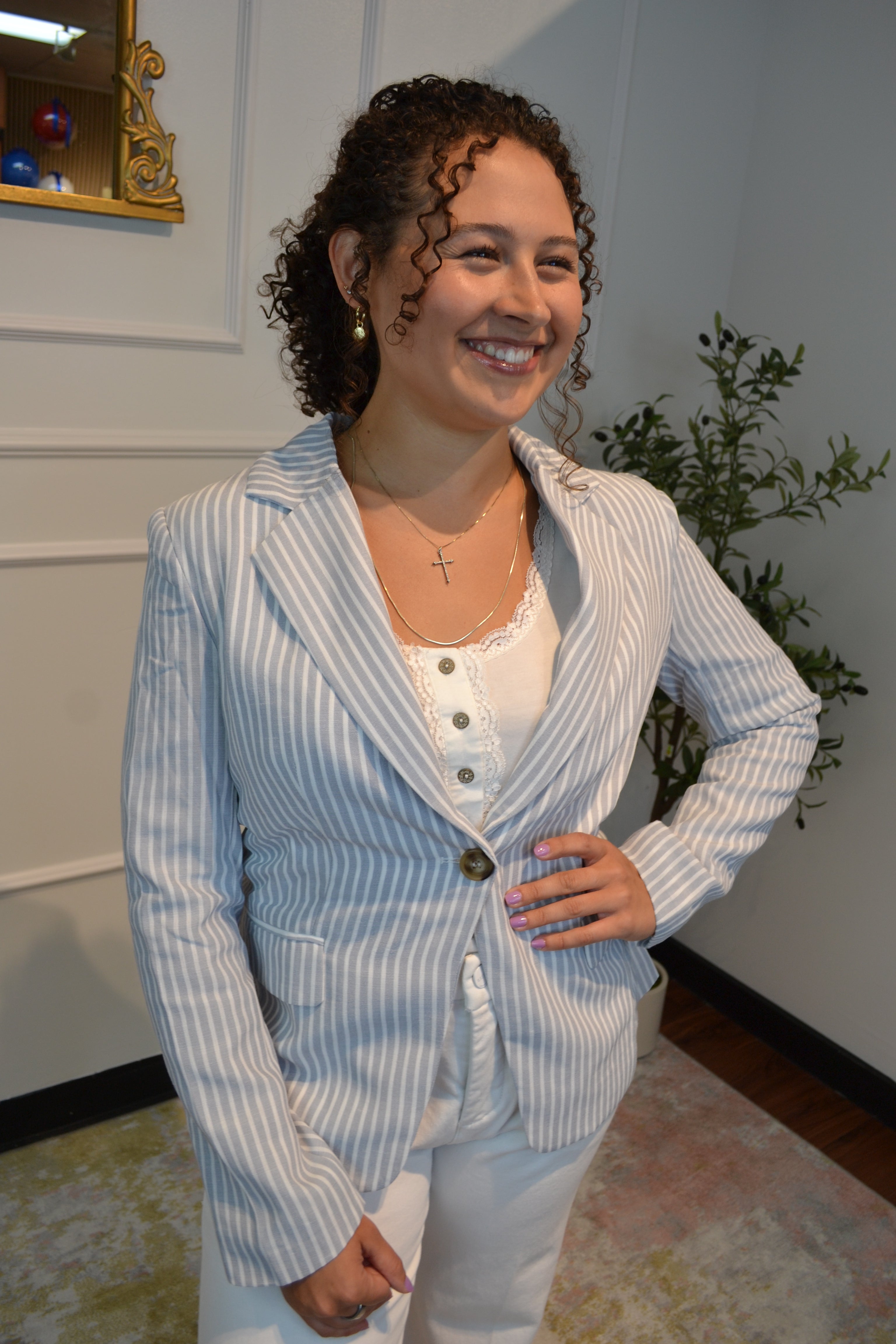 Hampton Linen Look Blazer By Trend Noteset