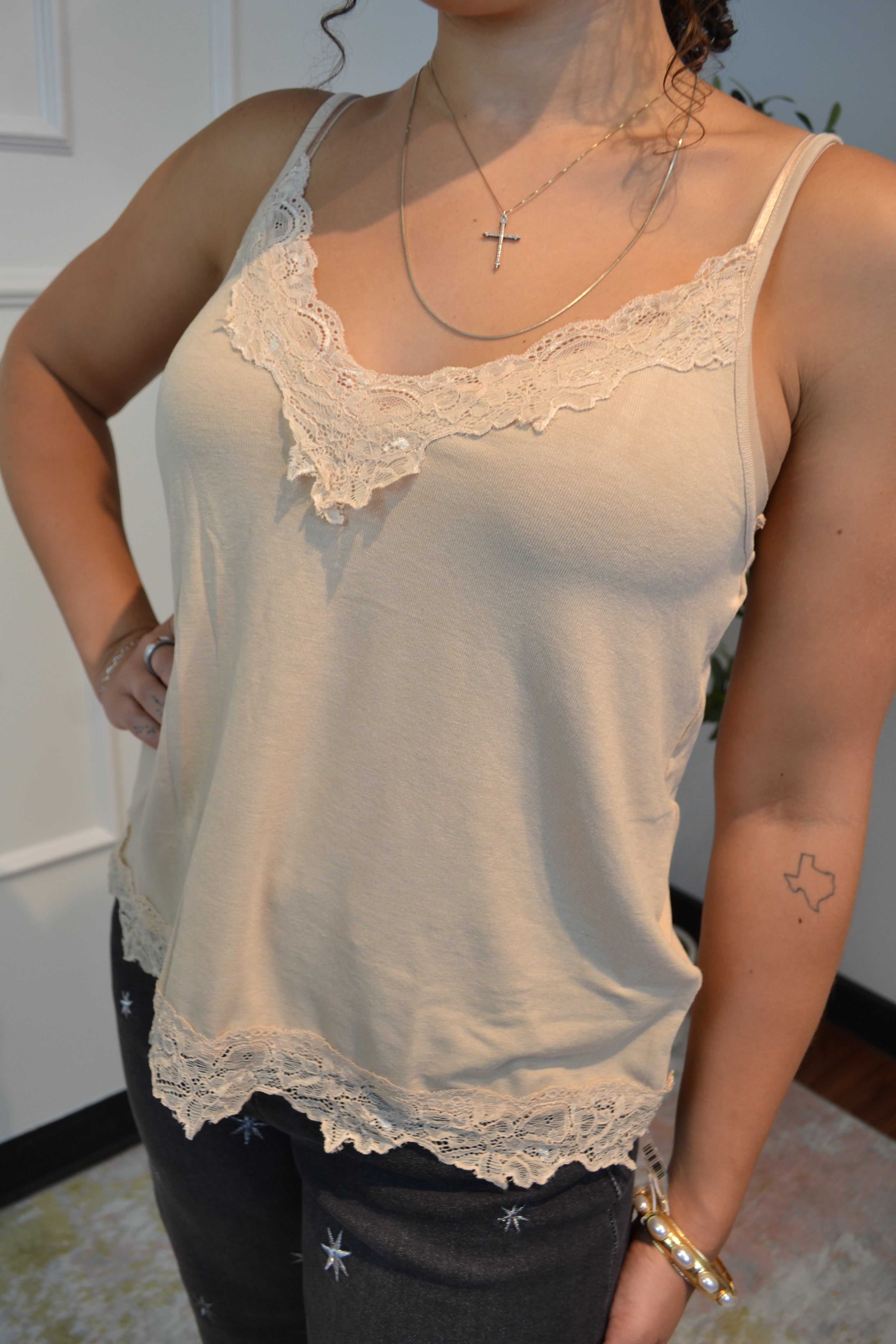 Lace & Latte Cami Tank By Listicle