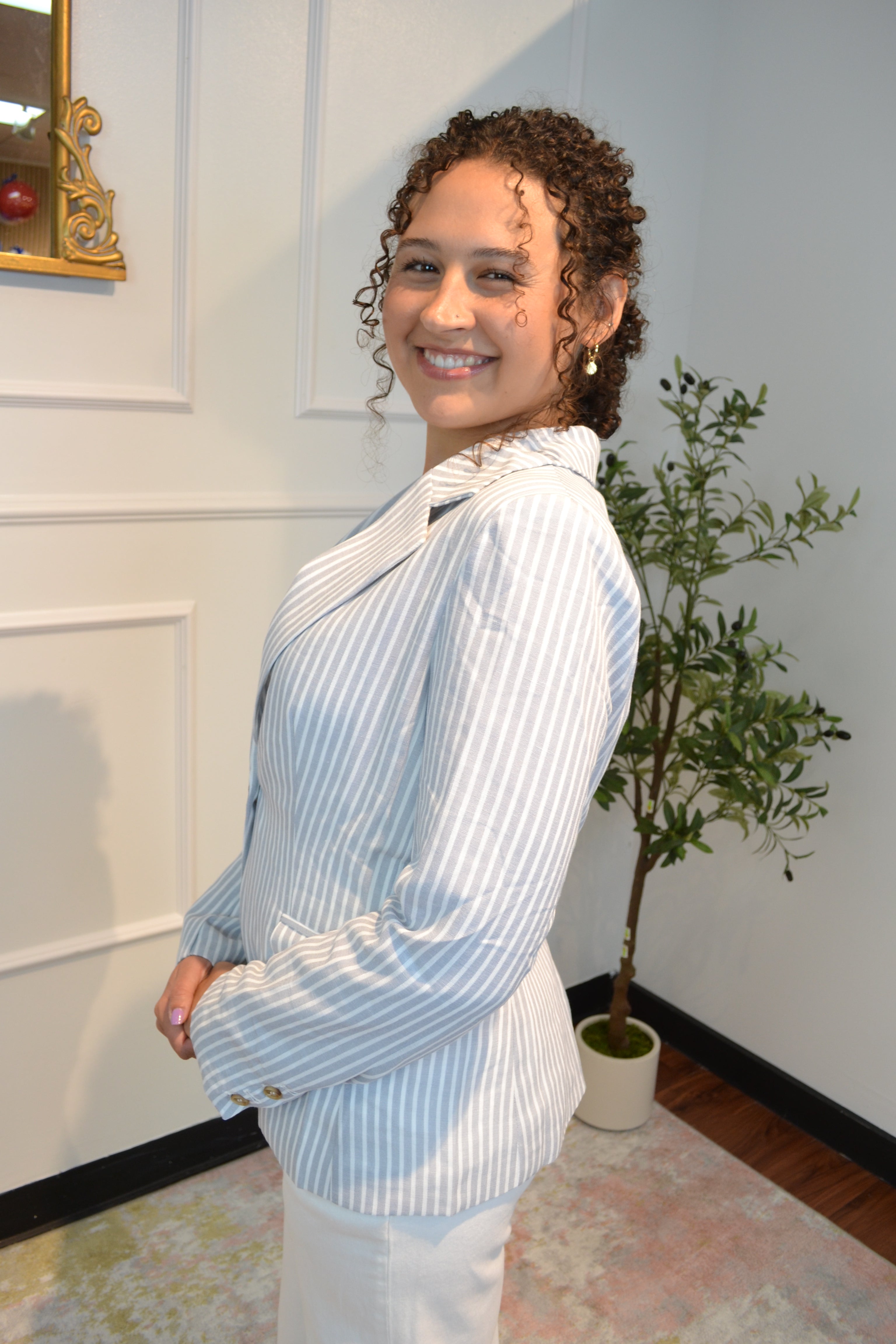 Hampton Linen Look Blazer By Trend Noteset