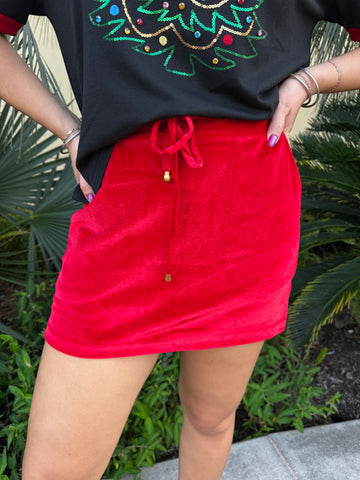 Velvet Hour Skort - Red