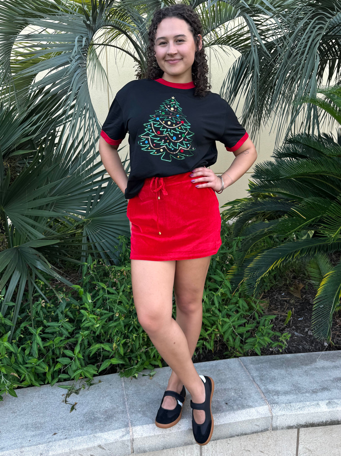 Oh Christmas Tree Sequin Ringer Tee