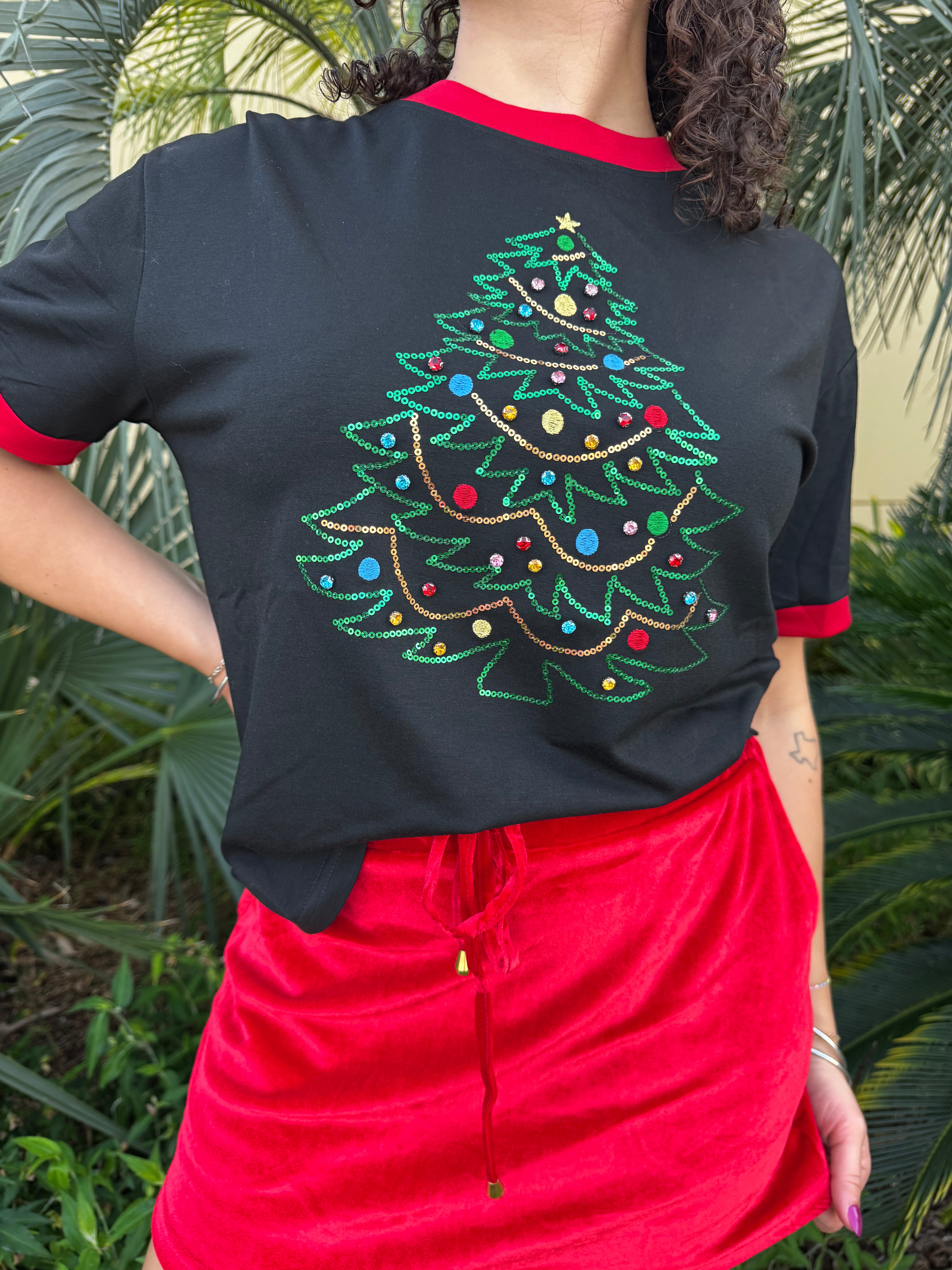 Oh Christmas Tree Sequin Ringer Tee