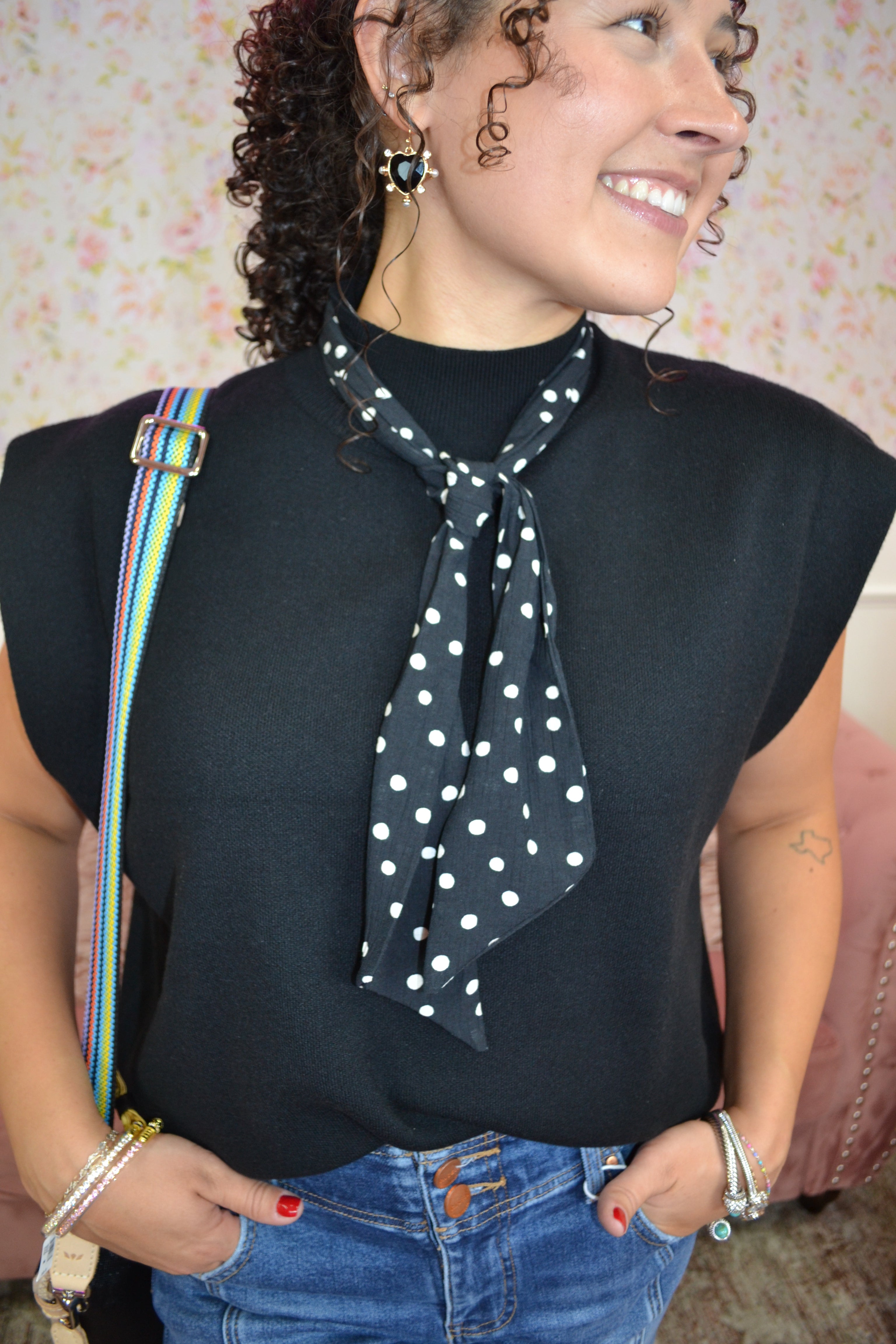 Paris Chic Scarf Sweater Top By Entro