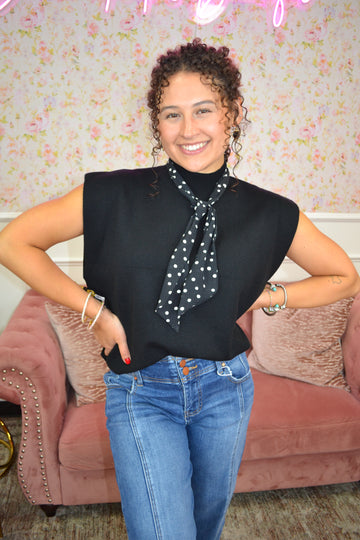 Paris Chic Scarf Sweater Top By Entro