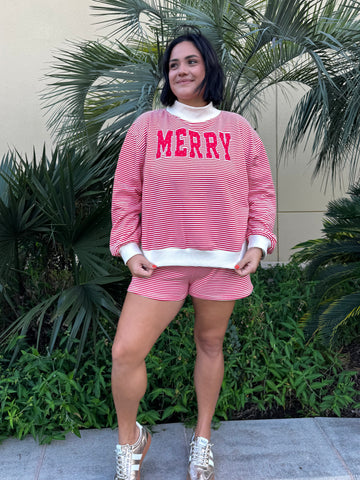 Merry & Bright Striped Top & Shorts Set