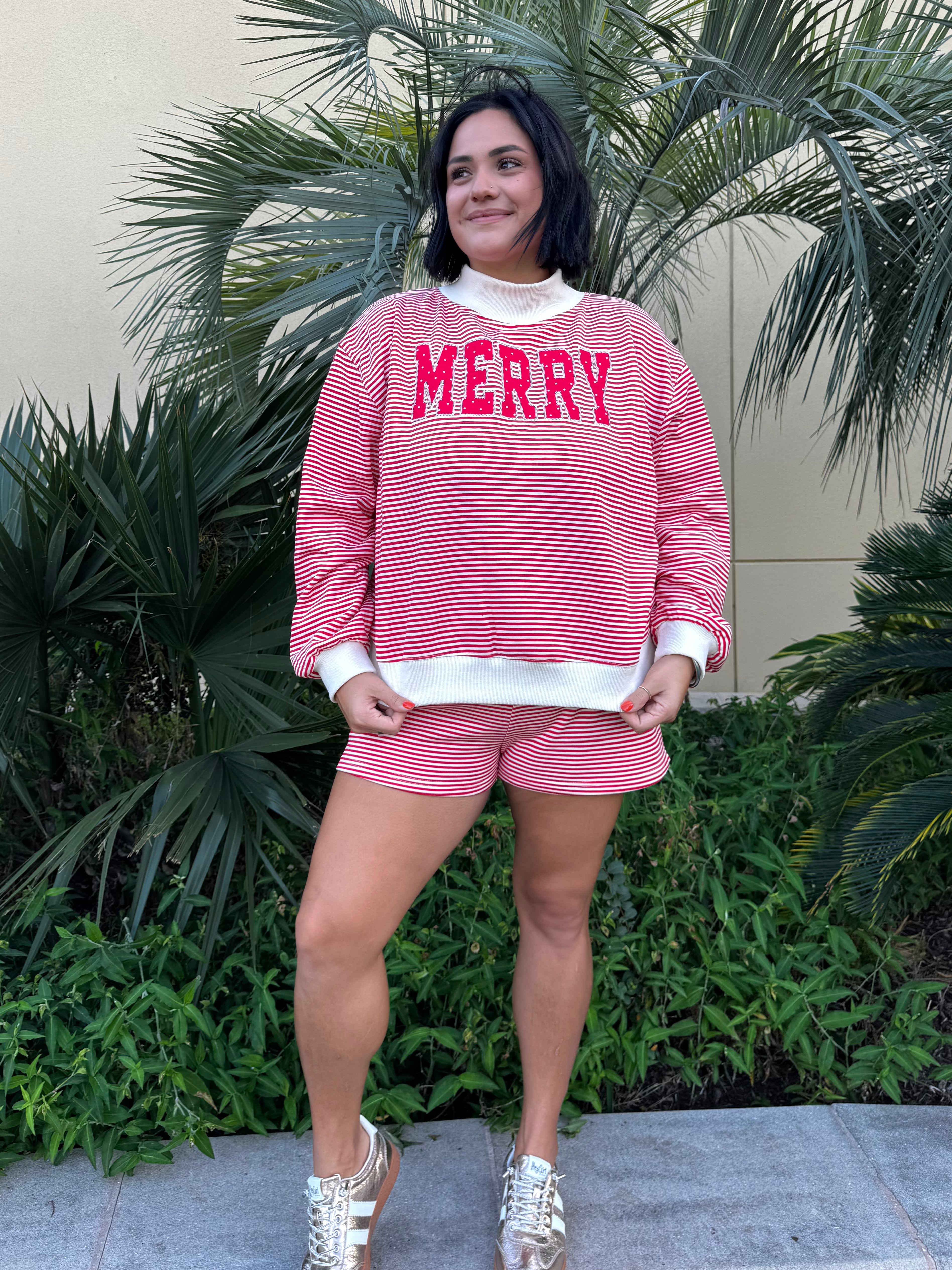 Merry & Bright Striped Top & Shorts Set