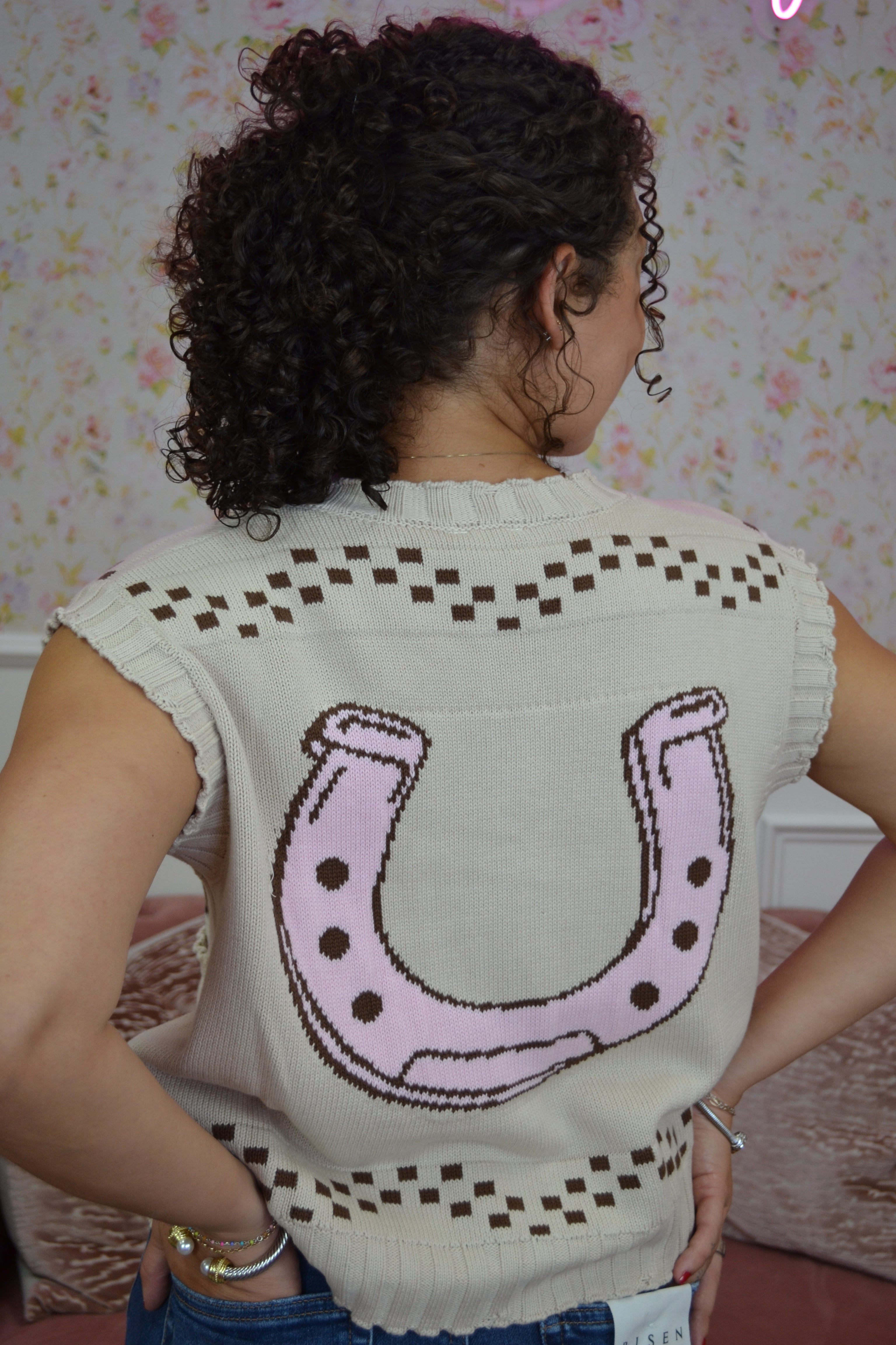 Saddle Up Sweetheart Knit Vest By Peach Love