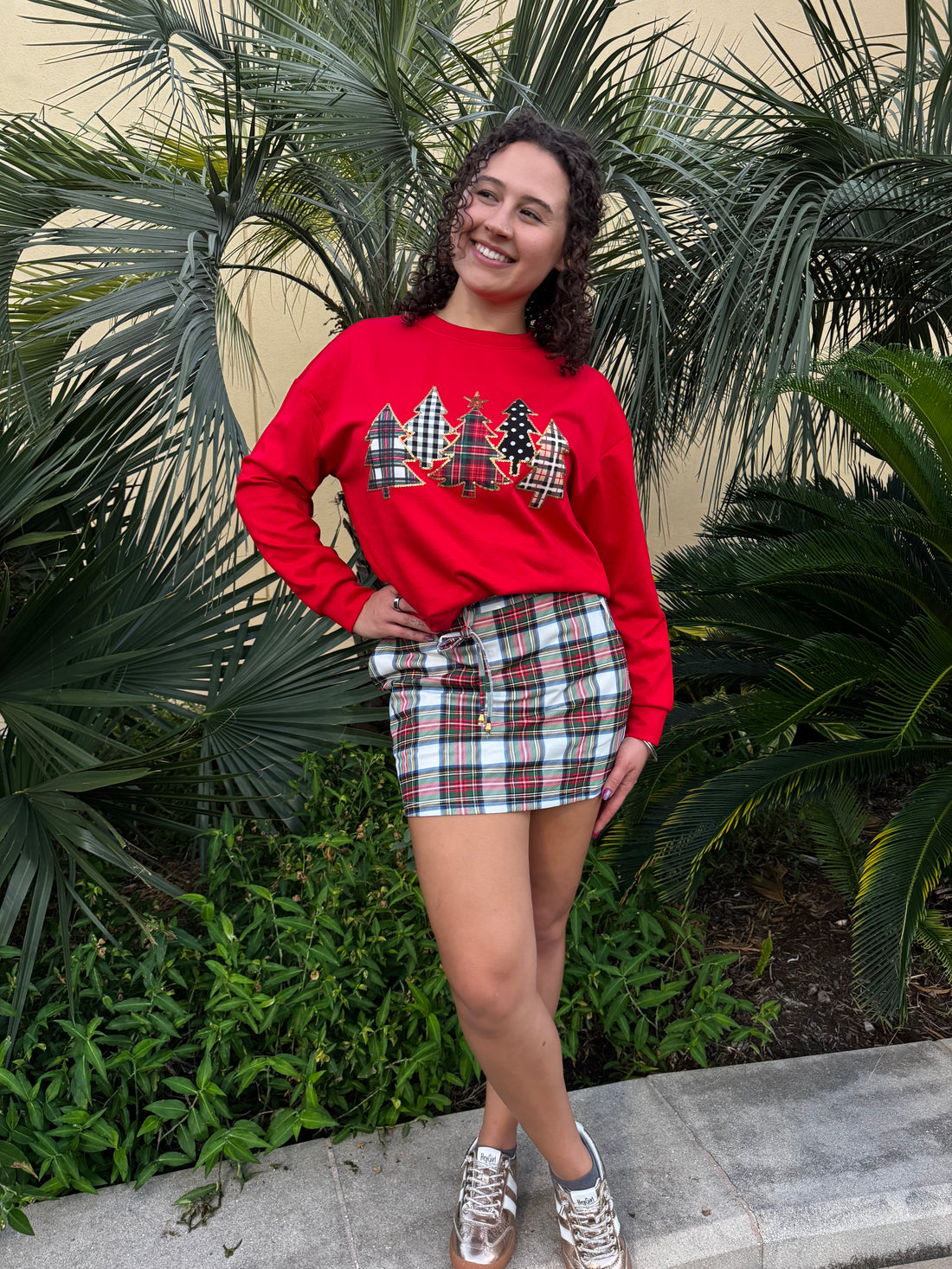 White Christmas Plaid Skort
