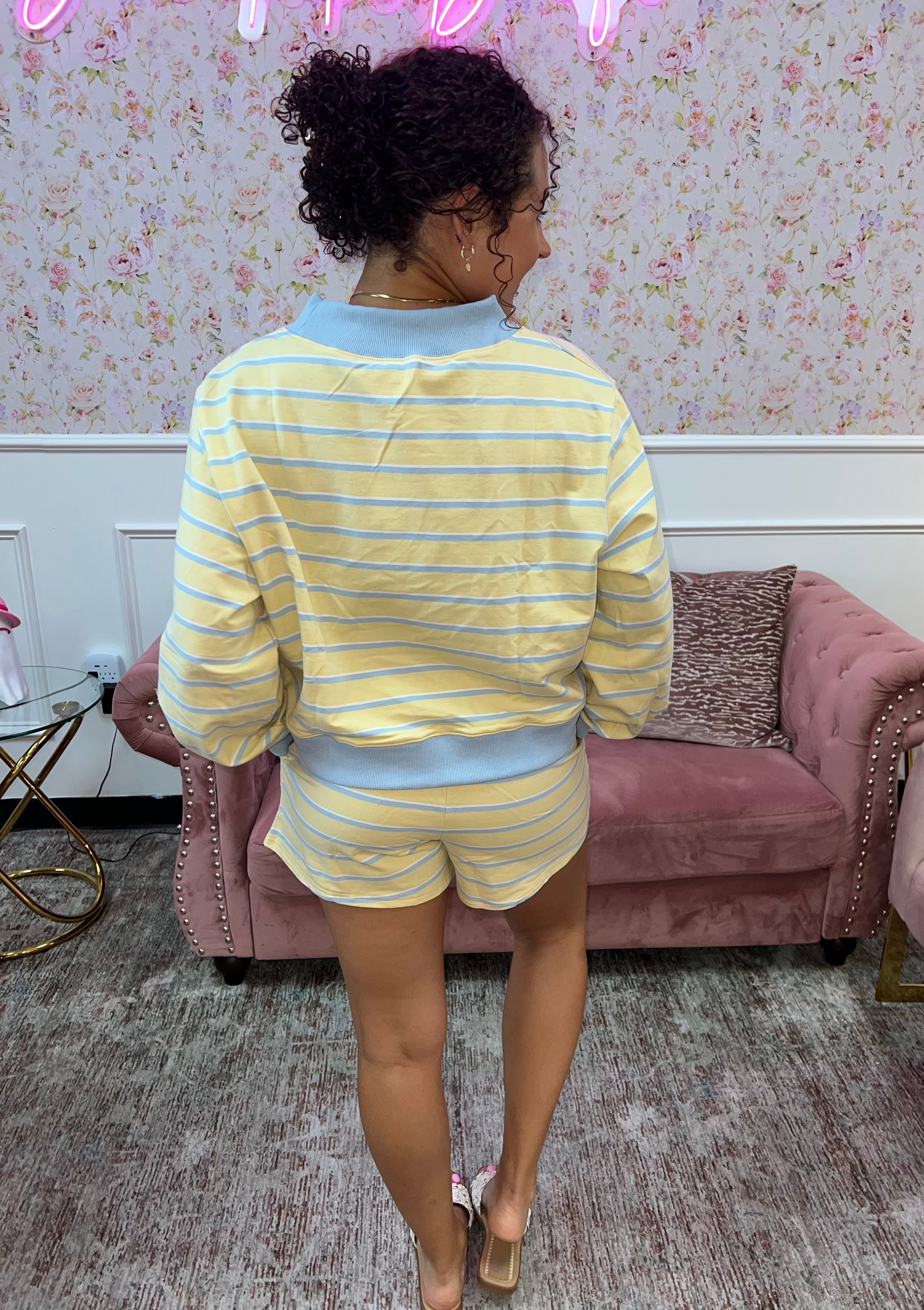 Sunshine & Blue Skies Striped Shorts By Day + Moon