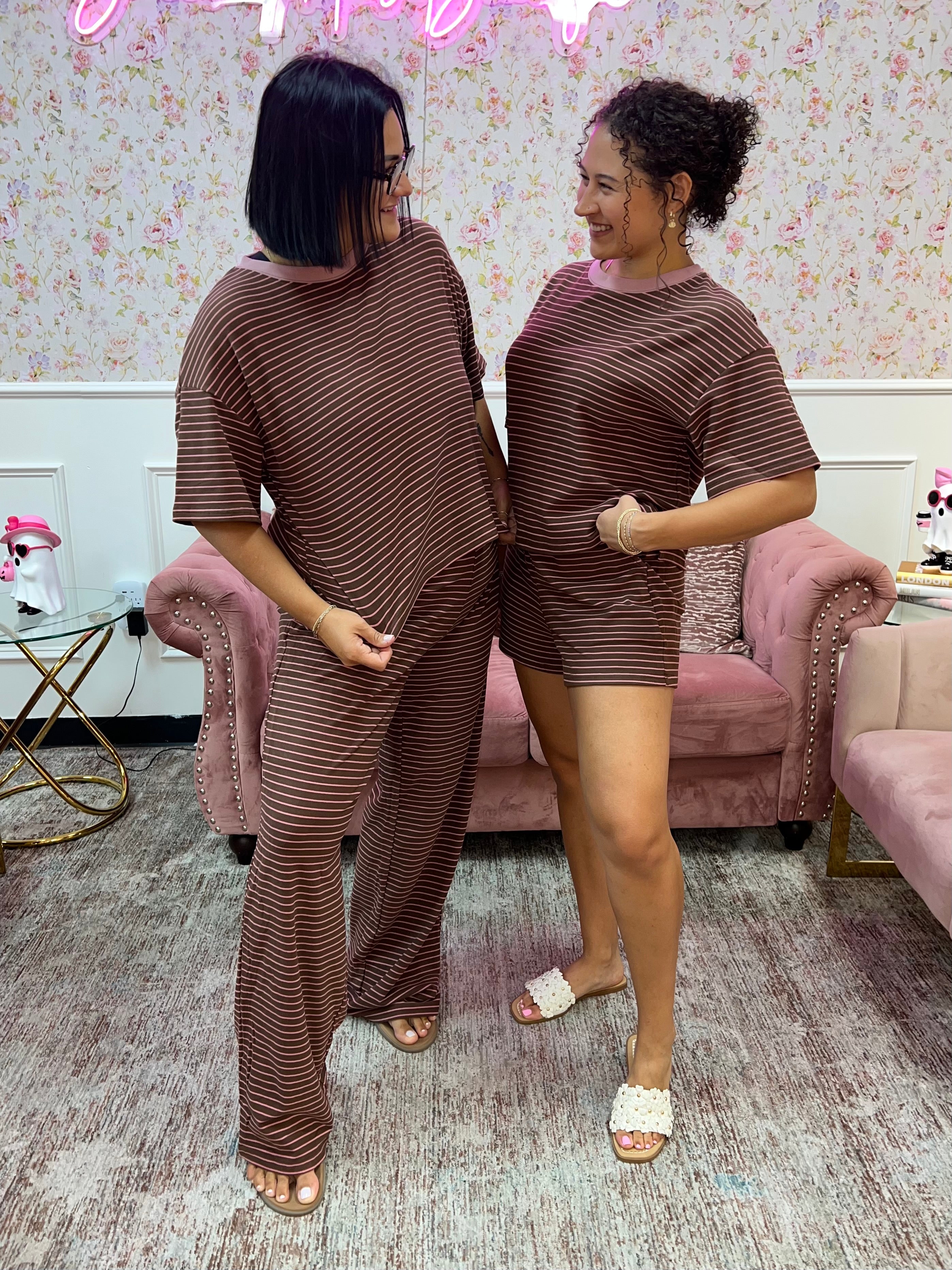 Cocoa Blush Striped Top By Day + Moon