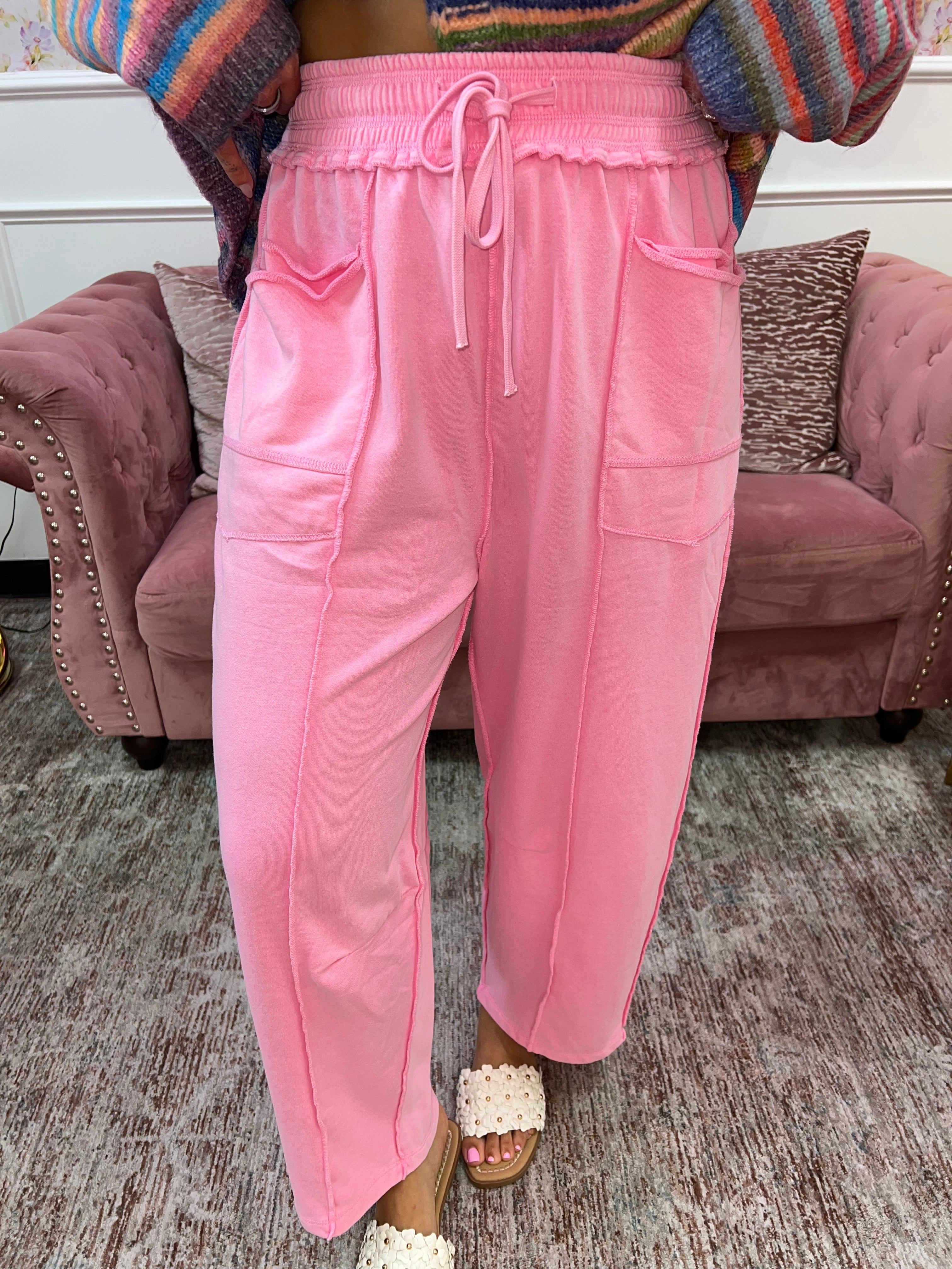 Pink Cloud Barrel Pants By Anniewear