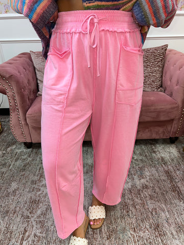 Pink Cloud Barrel Pants By Anniewear