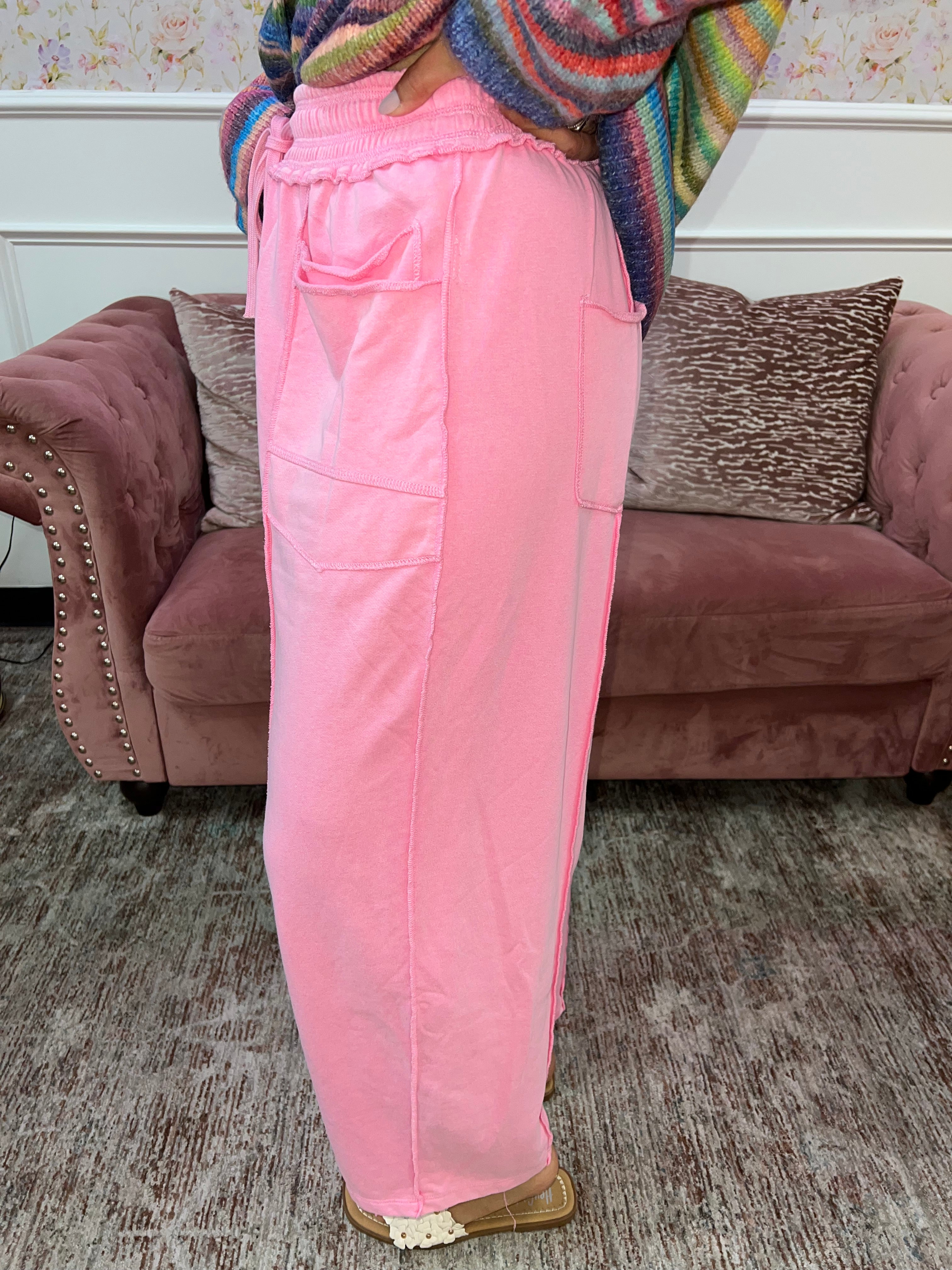 Pink Cloud Barrel Pants By Anniewear