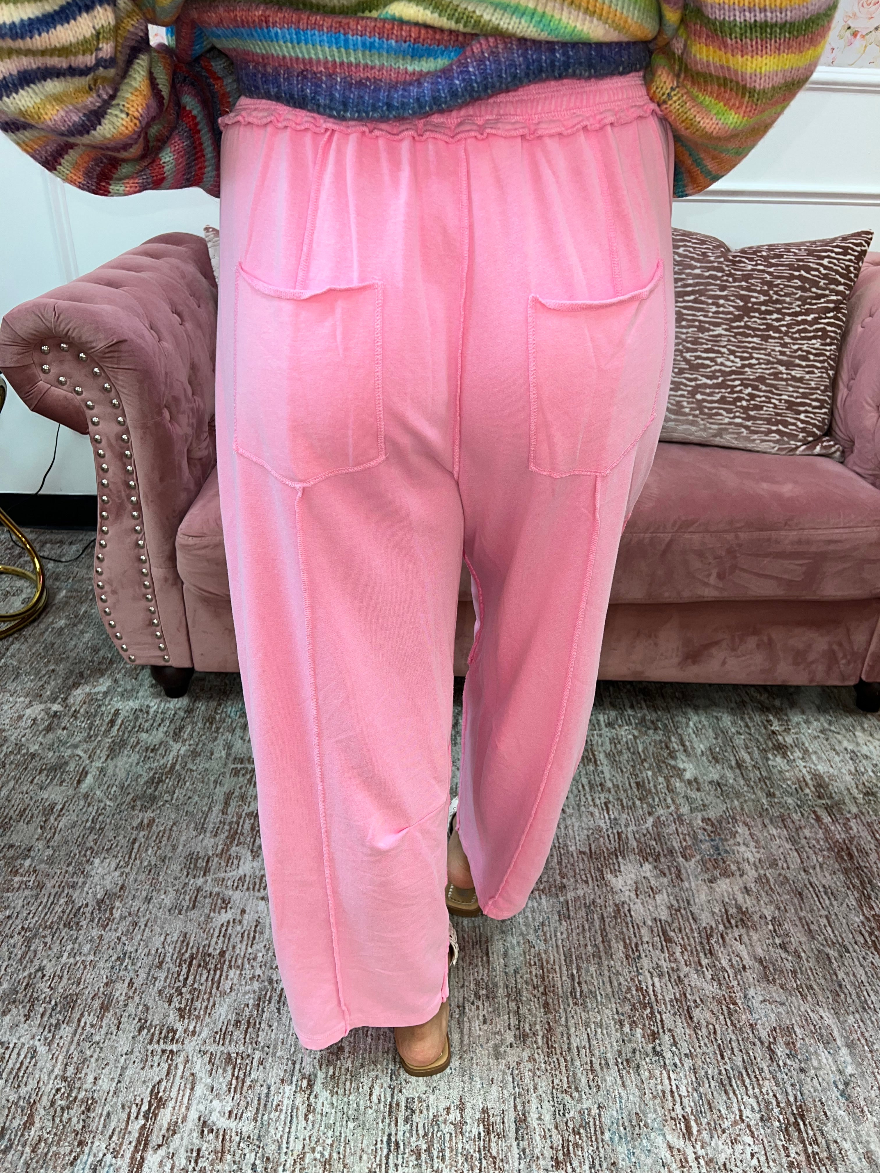 Pink Cloud Barrel Pants By Anniewear