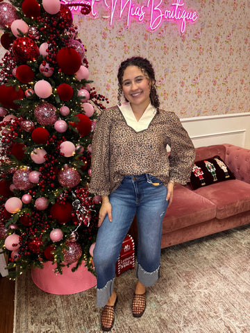 Spotted in Style Scalloped Neck Blouse