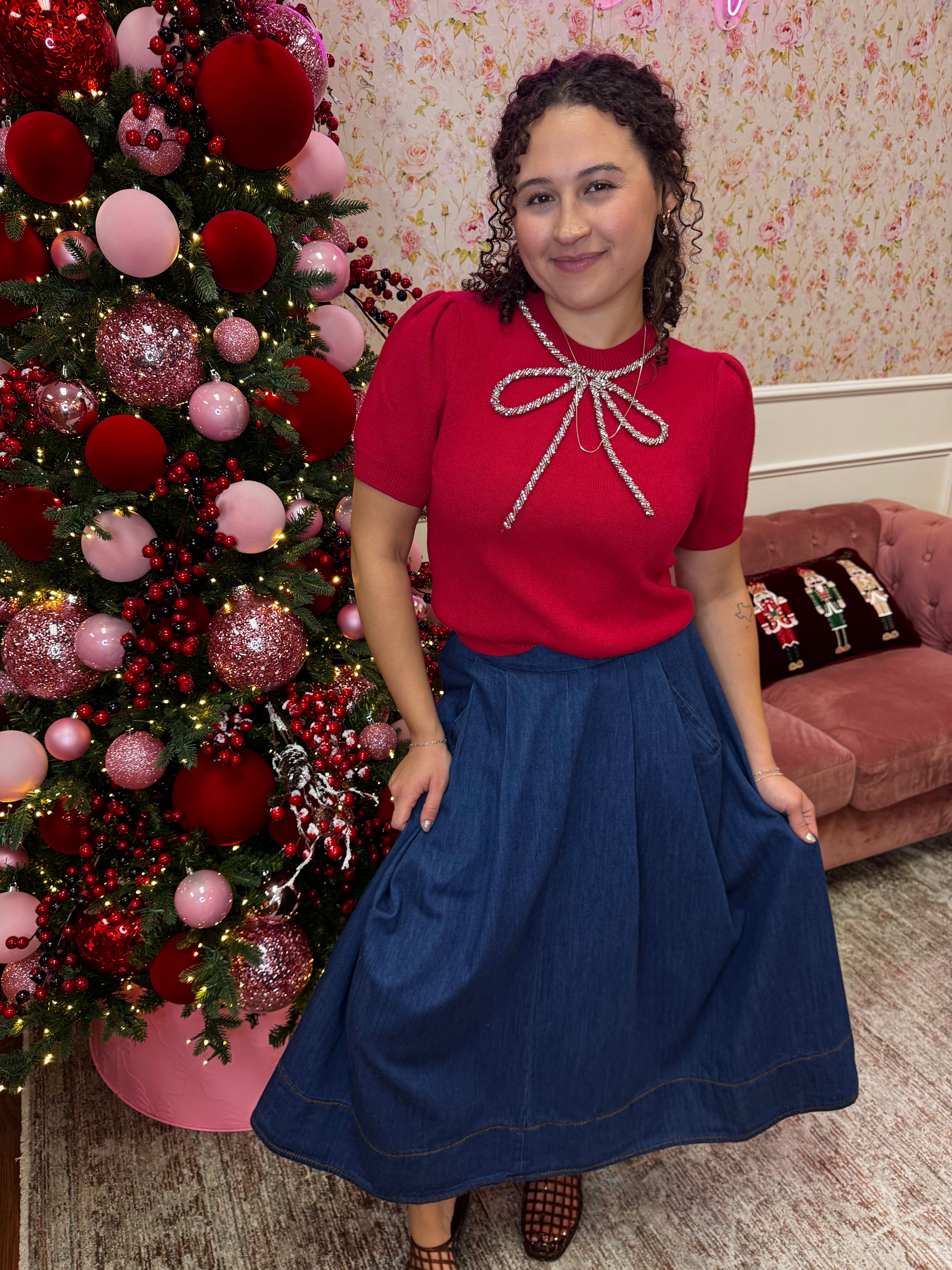 Midnight Muse Washed Denim Skirt