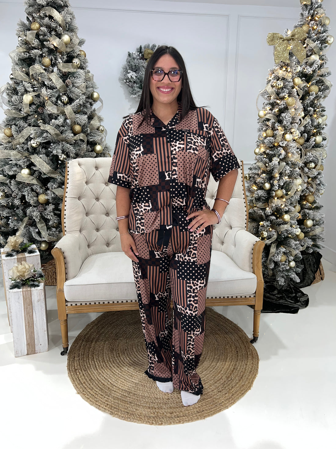 Wild Mix Ruffle Pajama Set