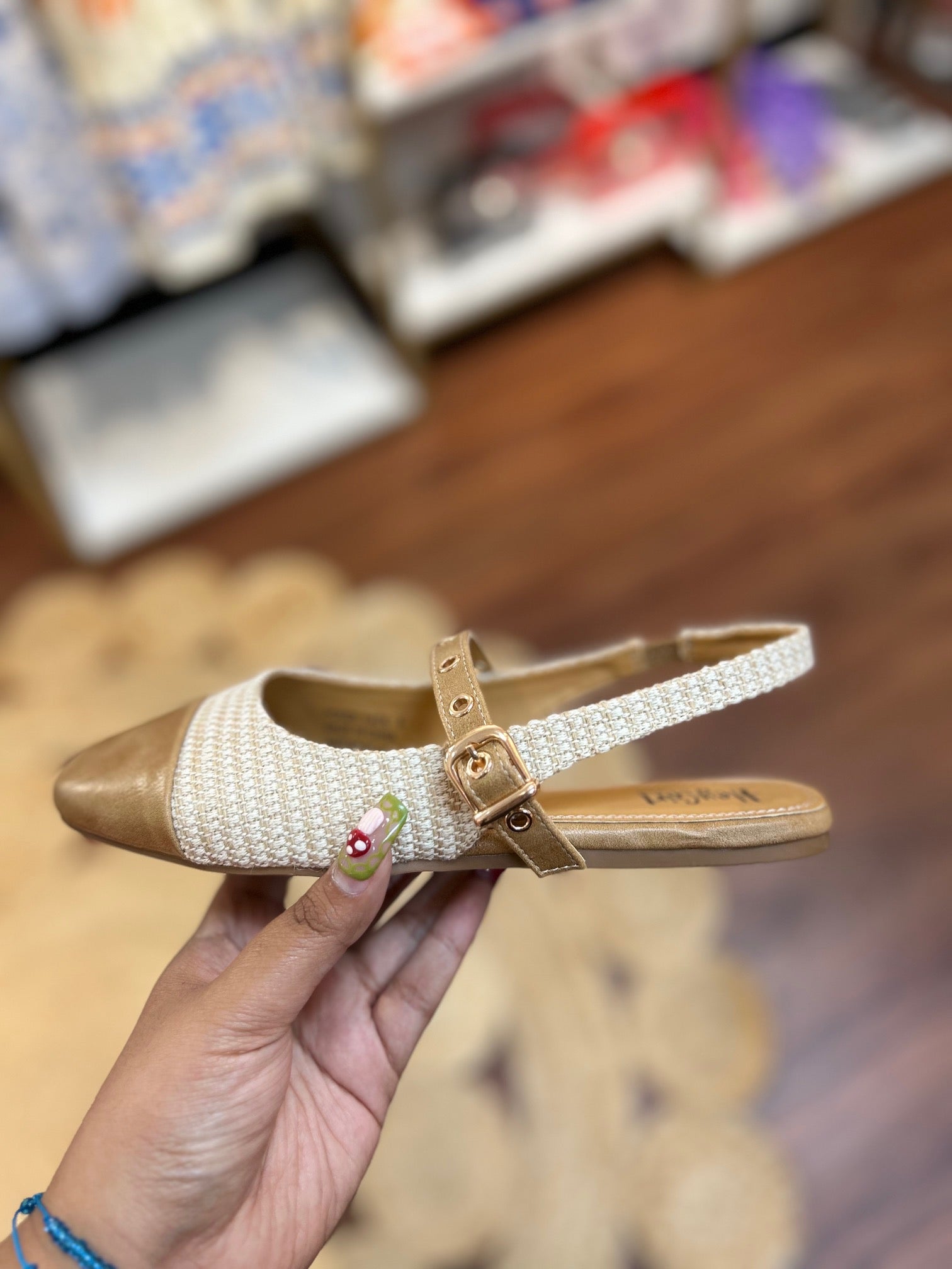 Poker Face Sling Back Flats Raffia By Corkys