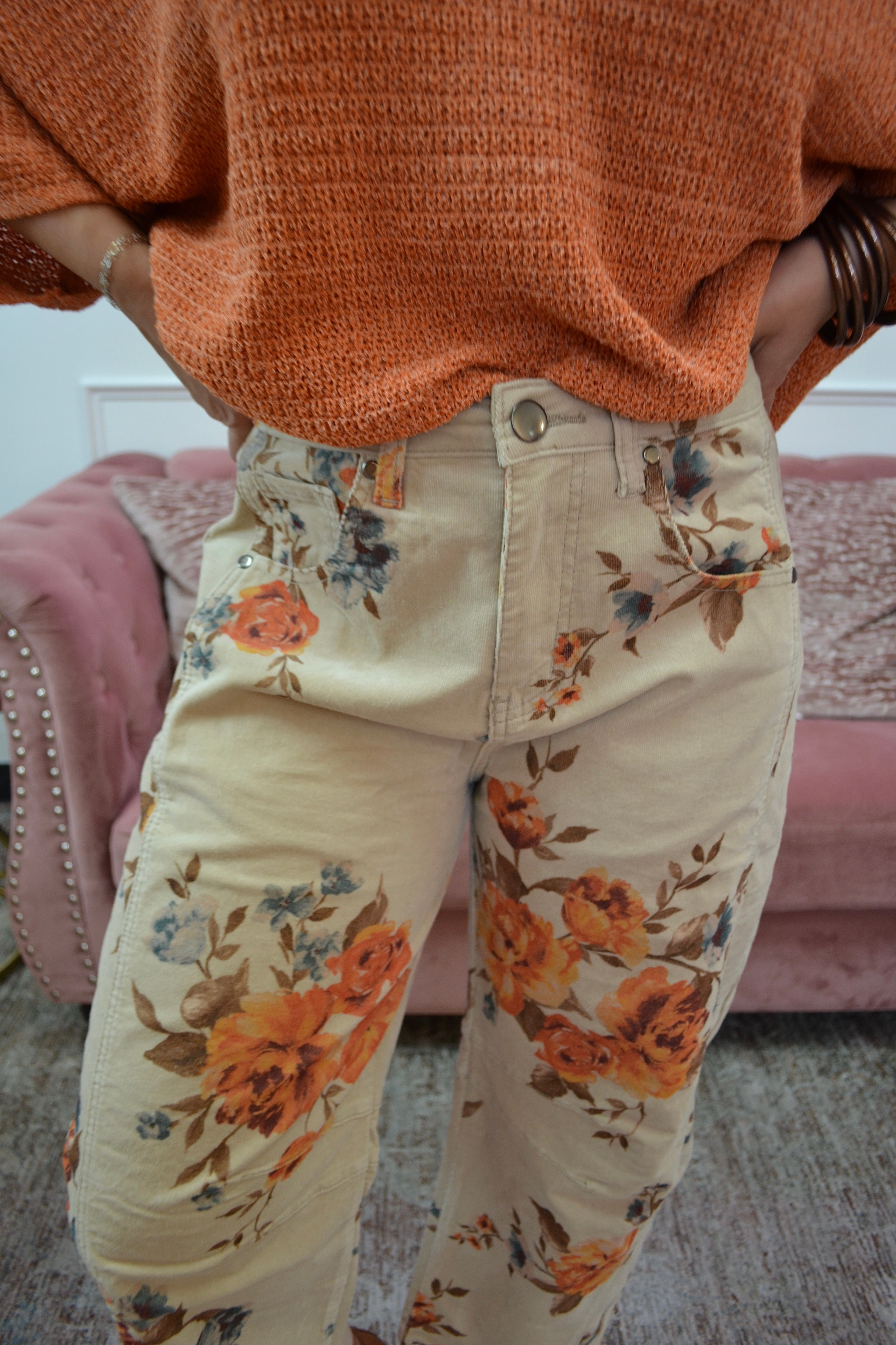 Autumn Bloom Barrel Pants By Easel