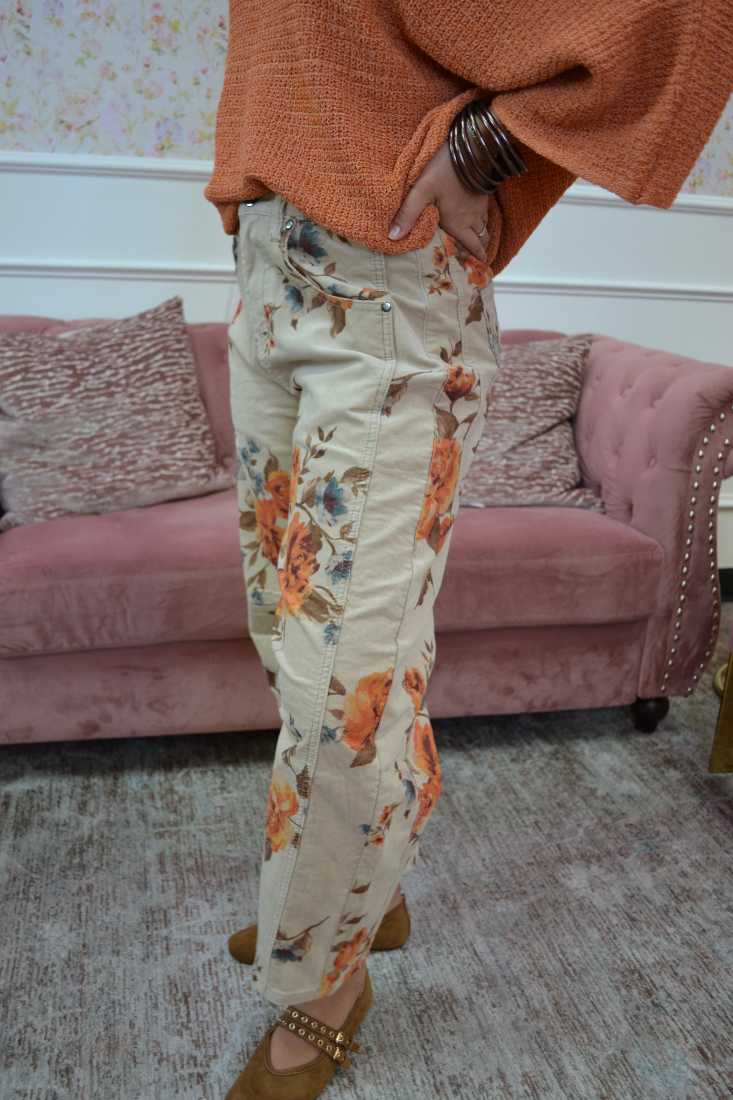 Autumn Bloom Barrel Pants By Easel