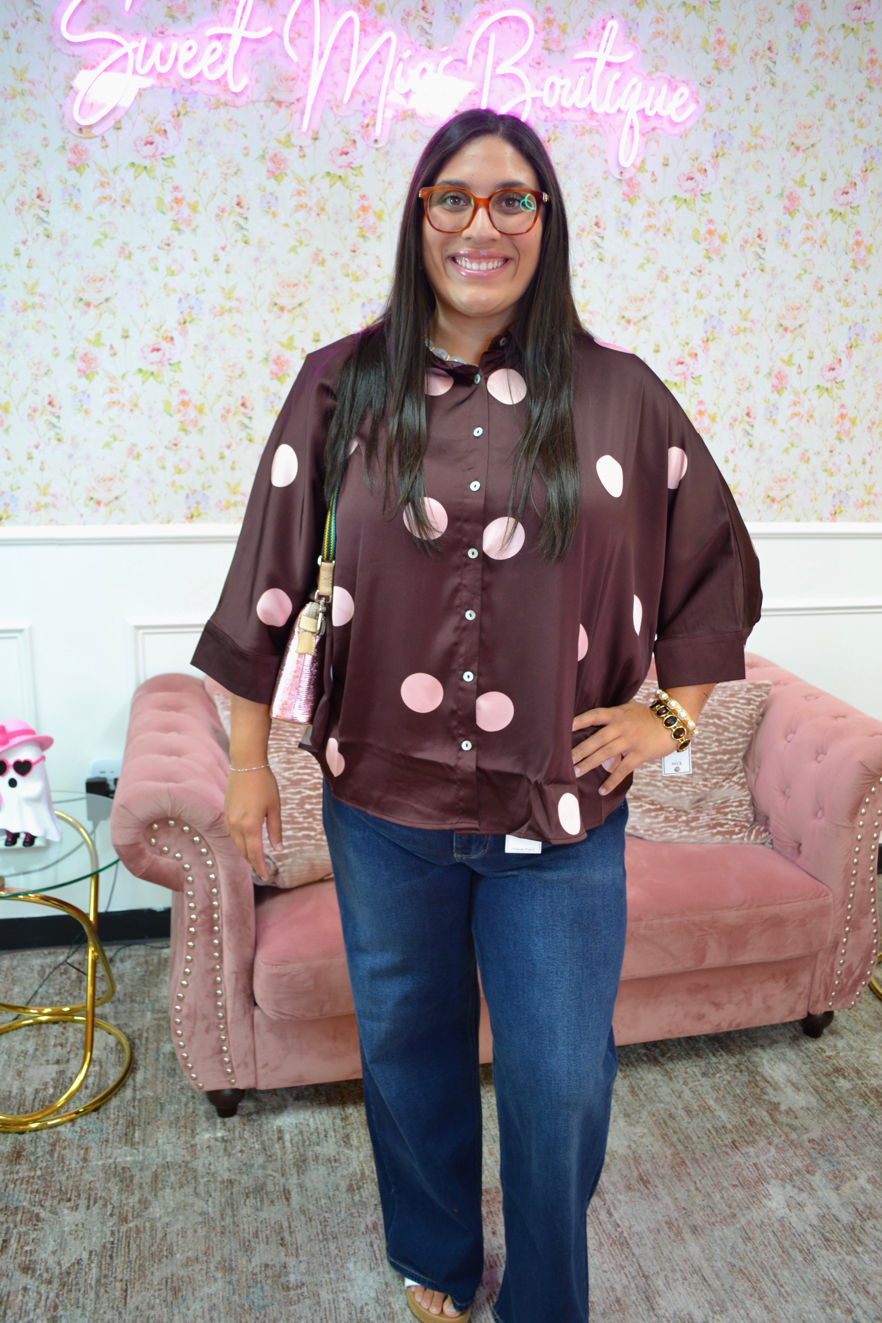 Full Run Plum Satin Blouse By Entro